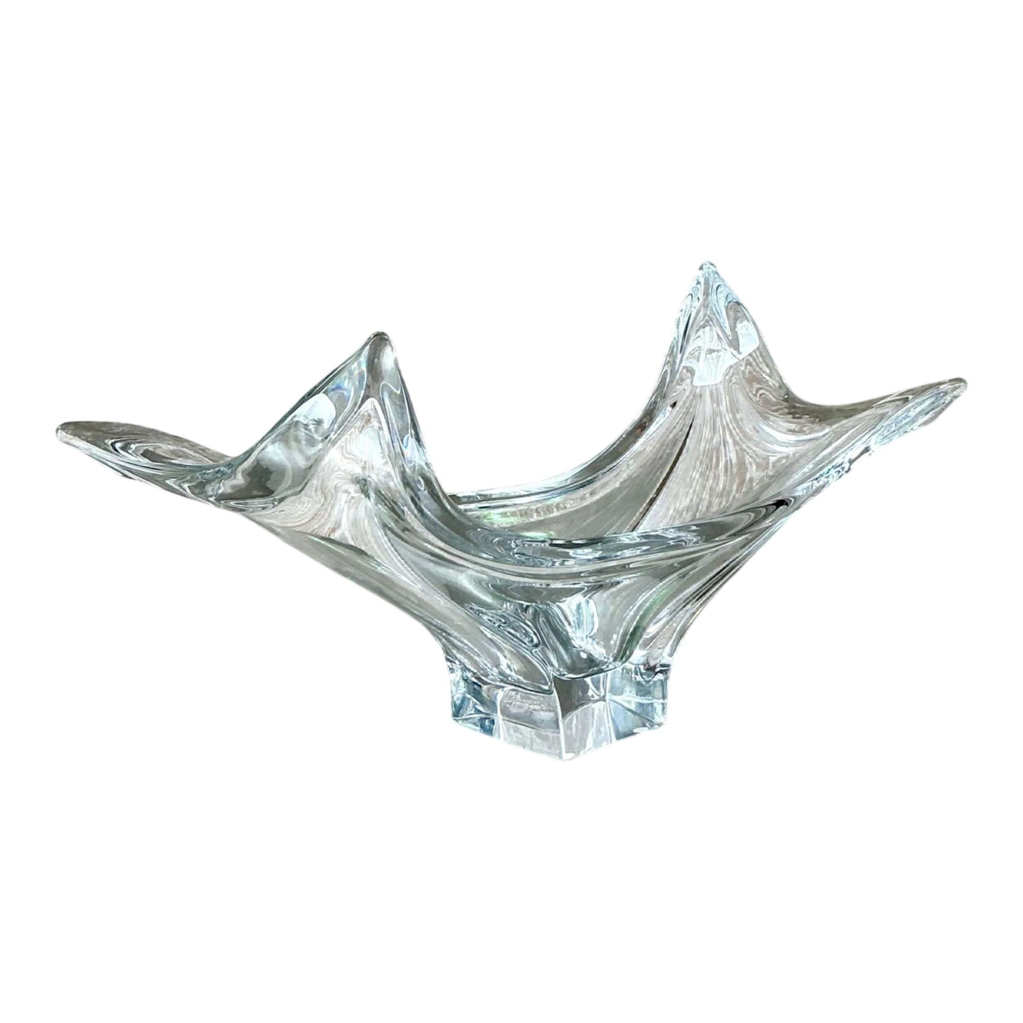 Vintage Boho Cofrac Art Ferrier Crystal Bowl