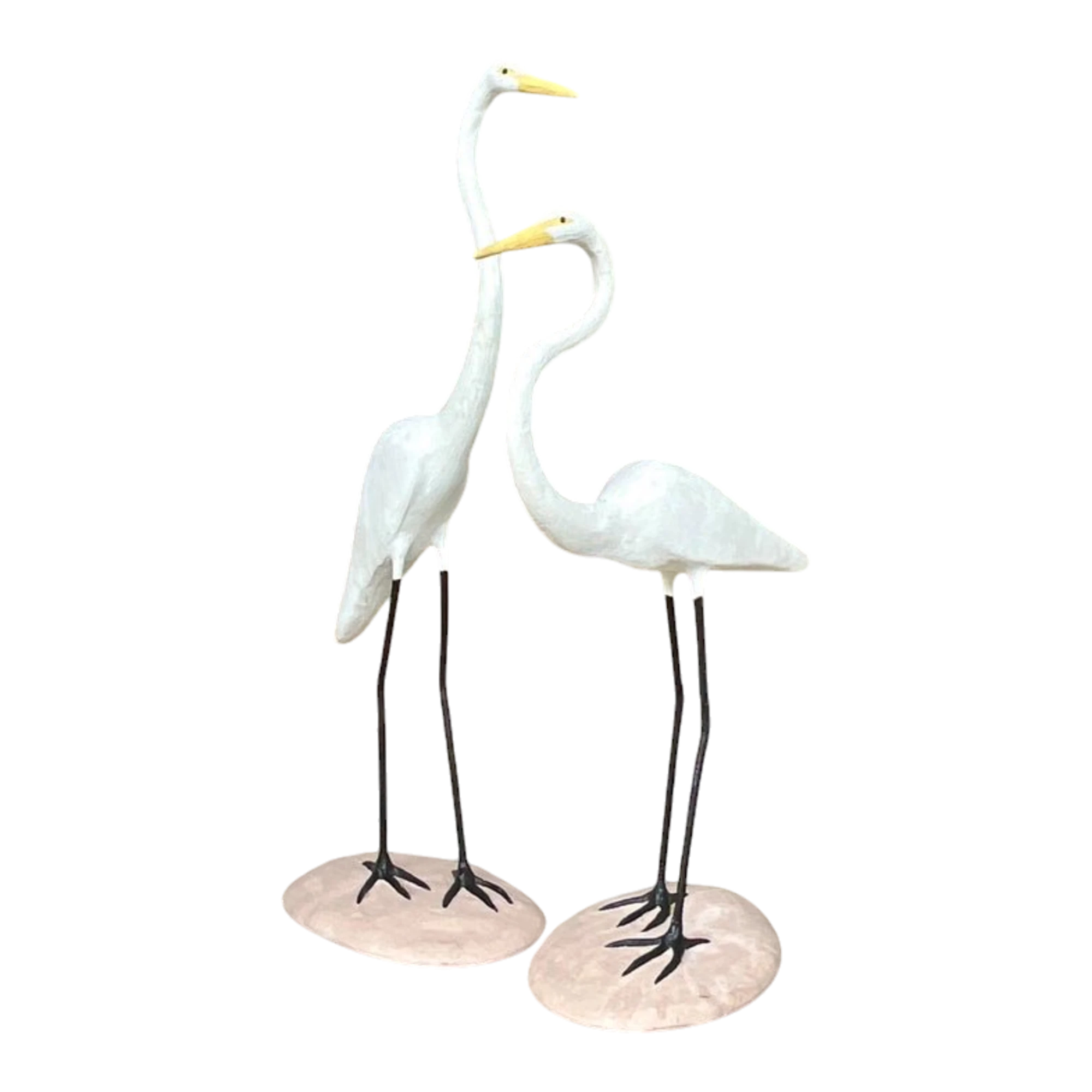 Vintage Boho Concrete Cranes - a Pair