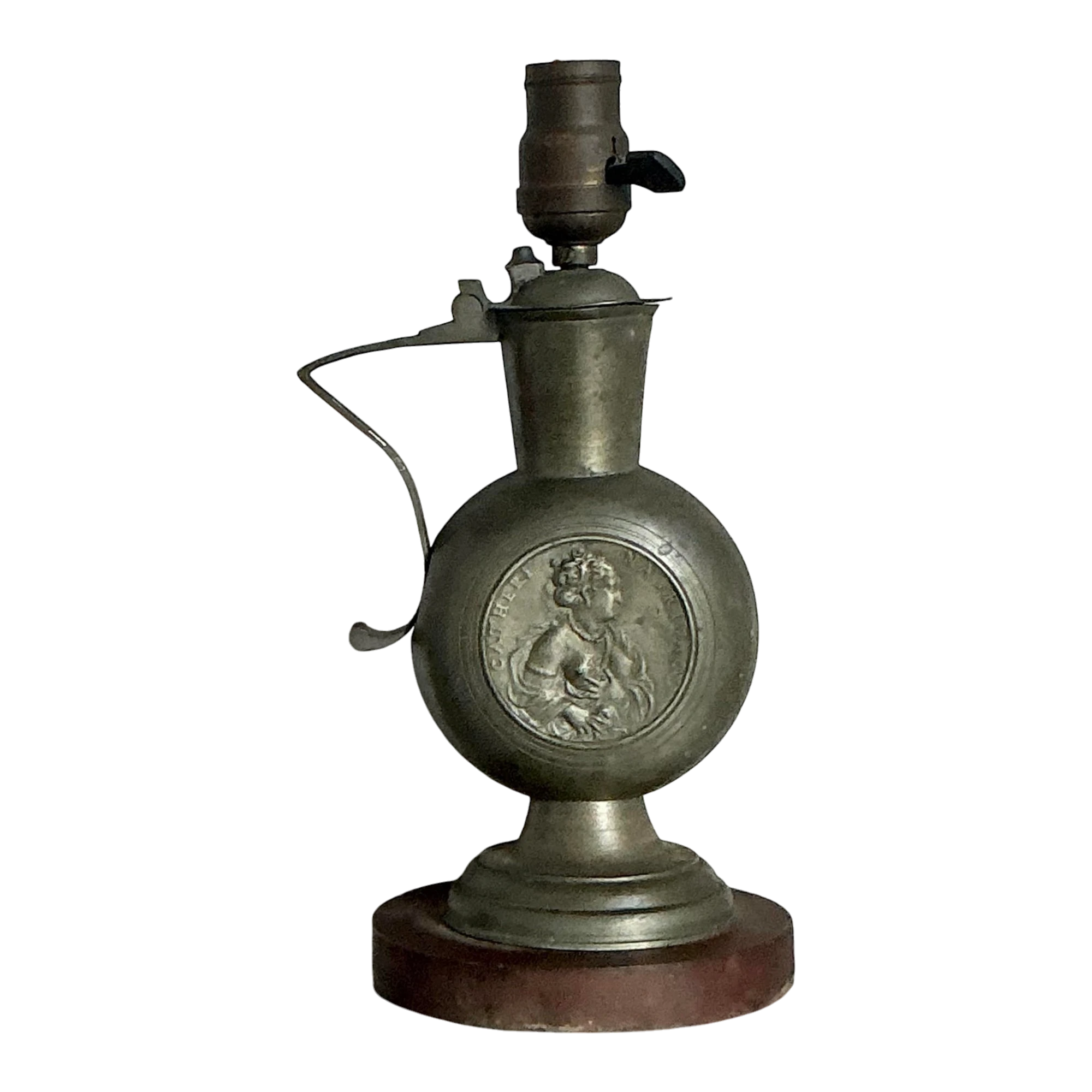Vintage Boho Embossed Metal Medallion Lamp