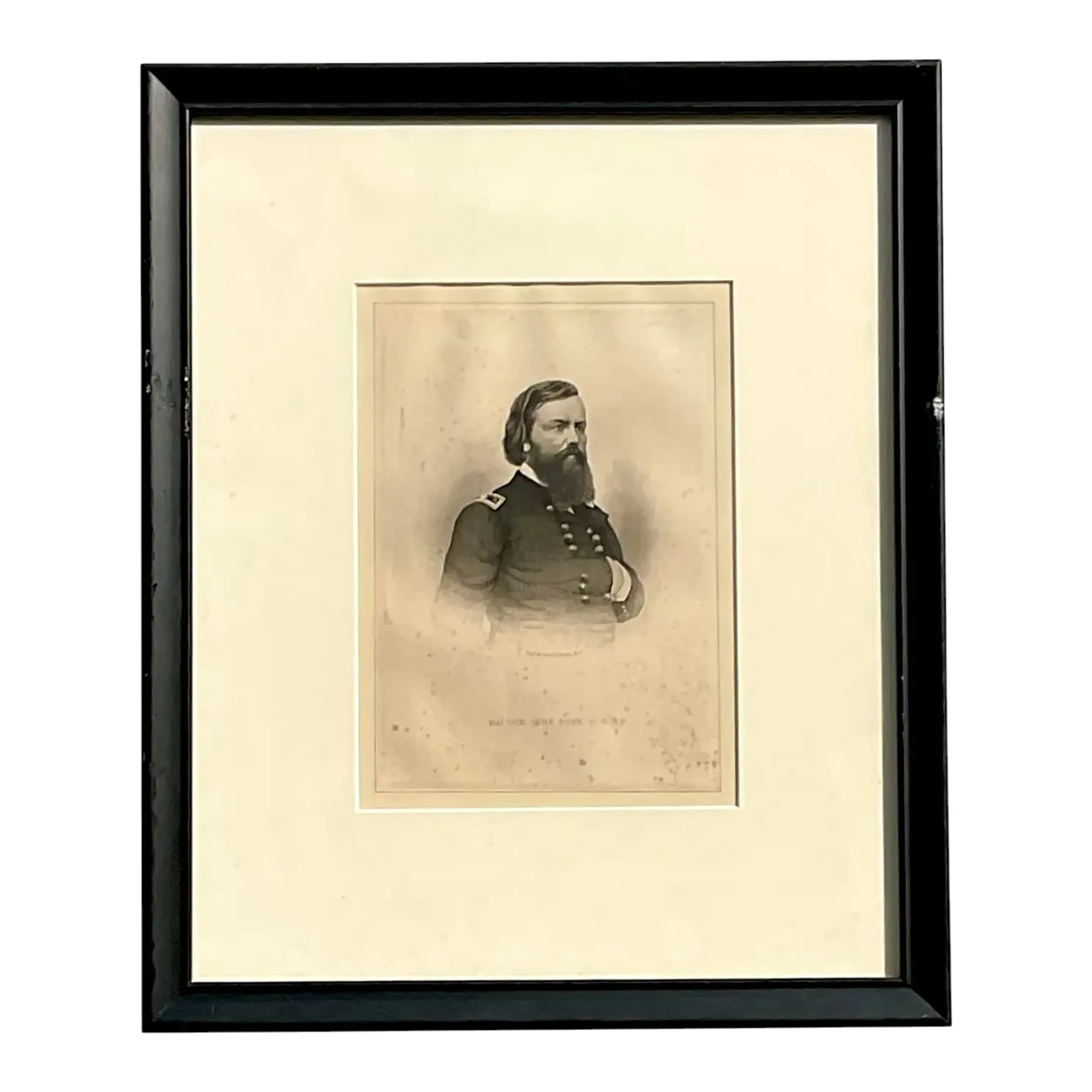 Vintage Boho Engraving of Military Man