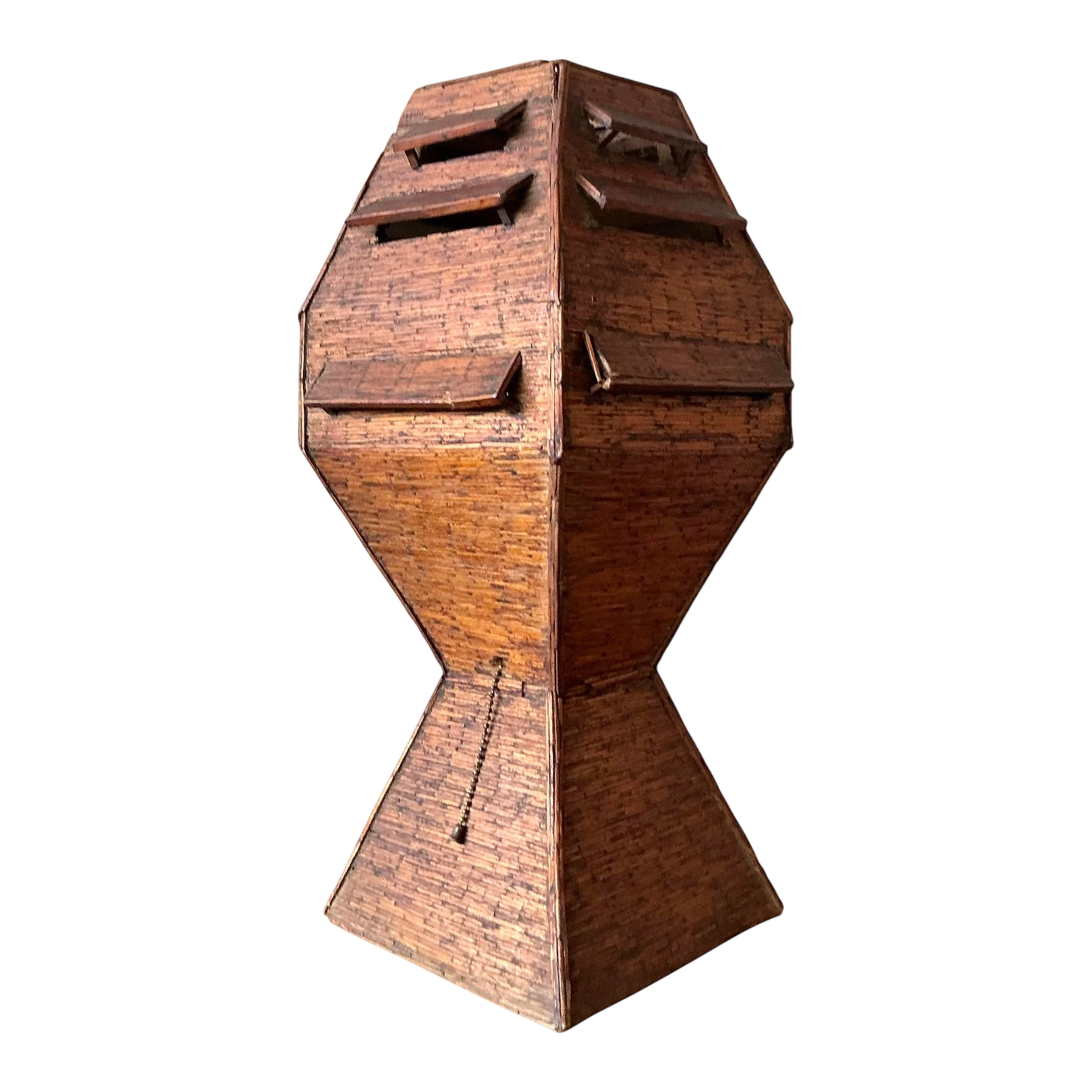 Vintage Boho Folk Art Match Stick Lamp