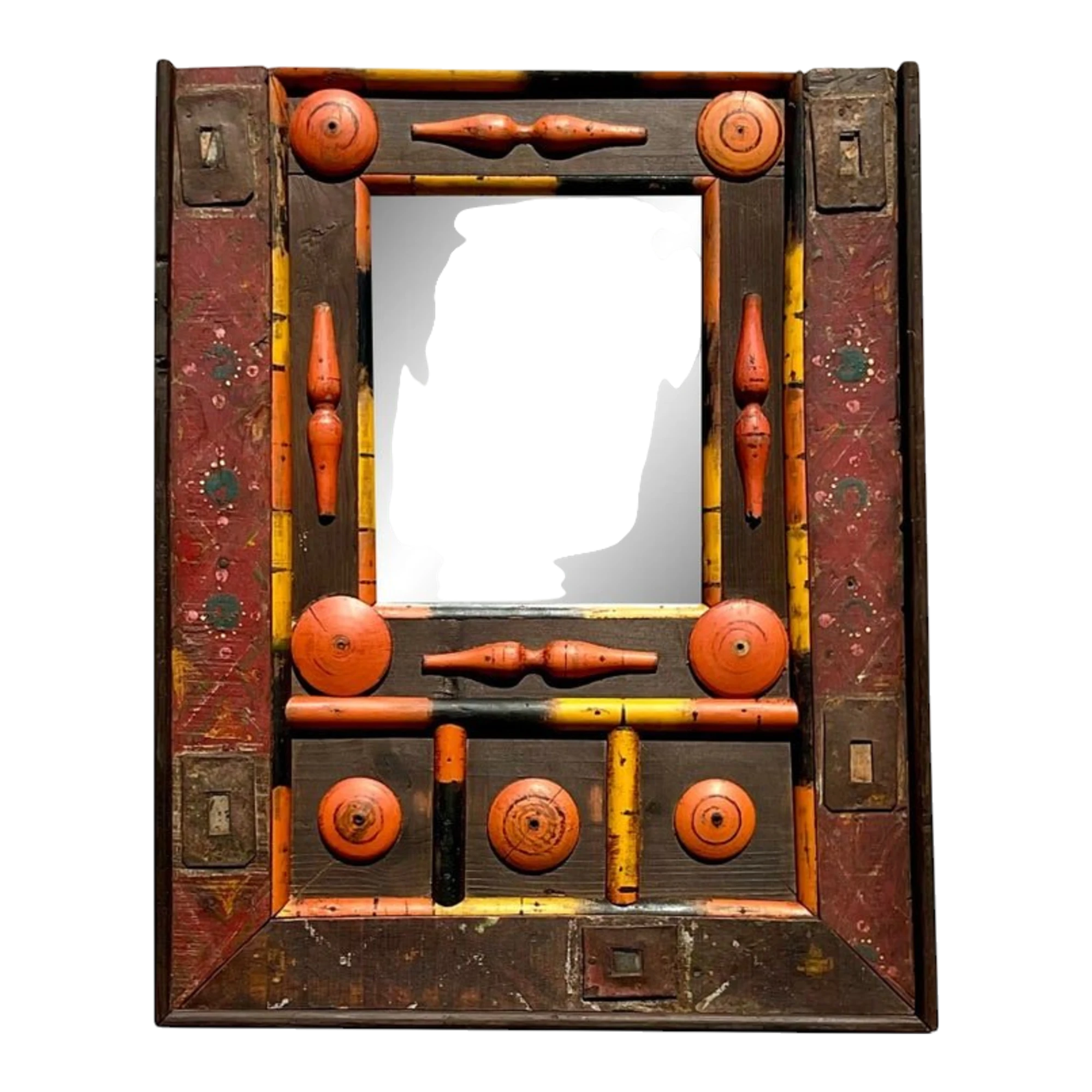 Vintage Boho Found Object Assemblage Mirror