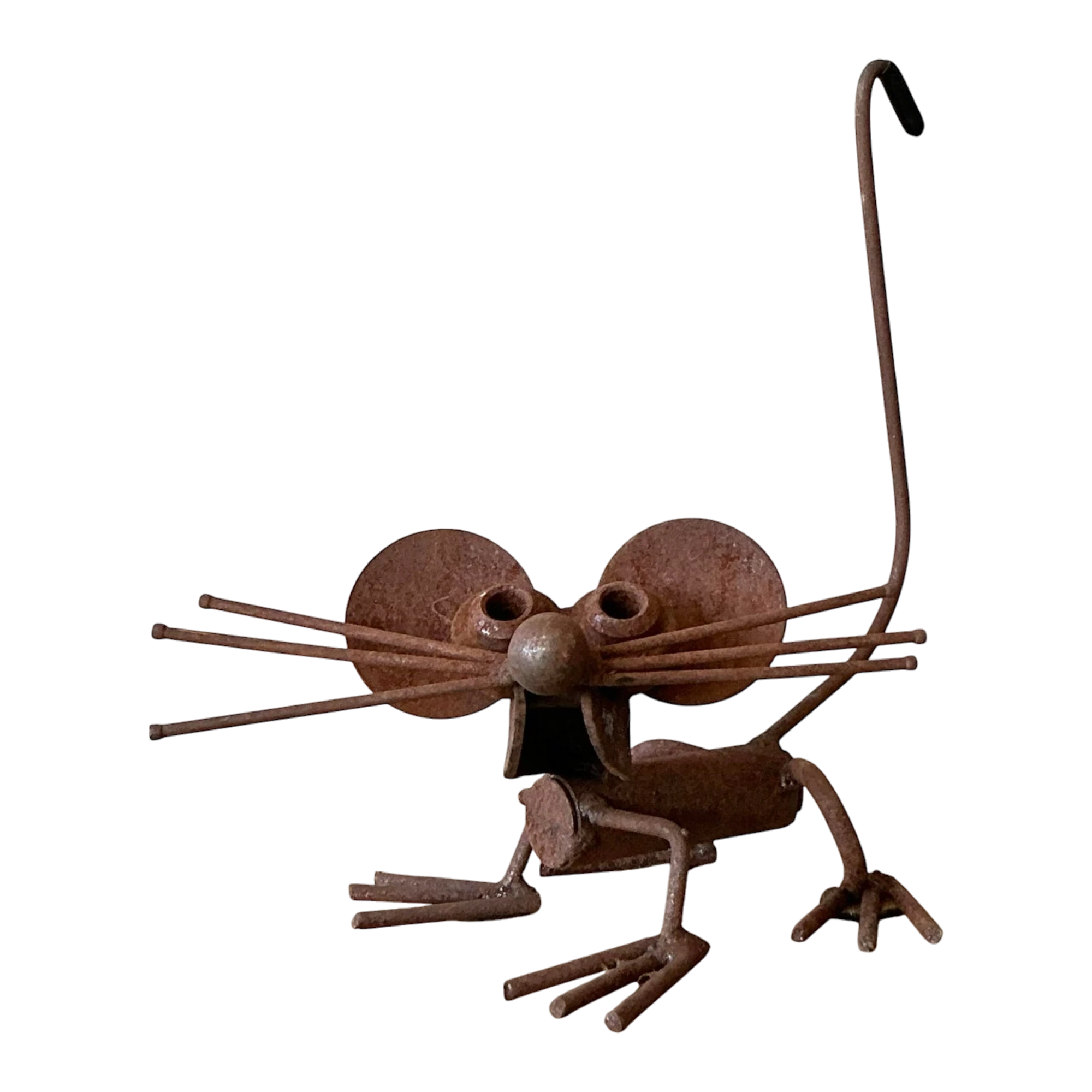 Vintage Boho Found Object Metal Mouse
