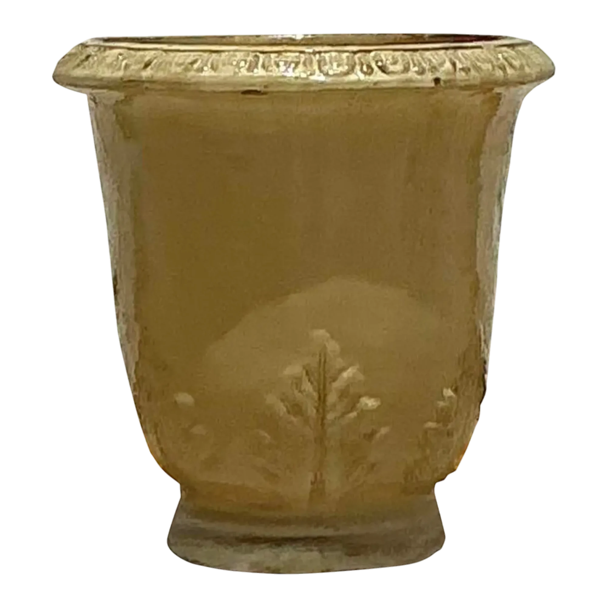 Vintage Boho French Glazed Ceramic Planter