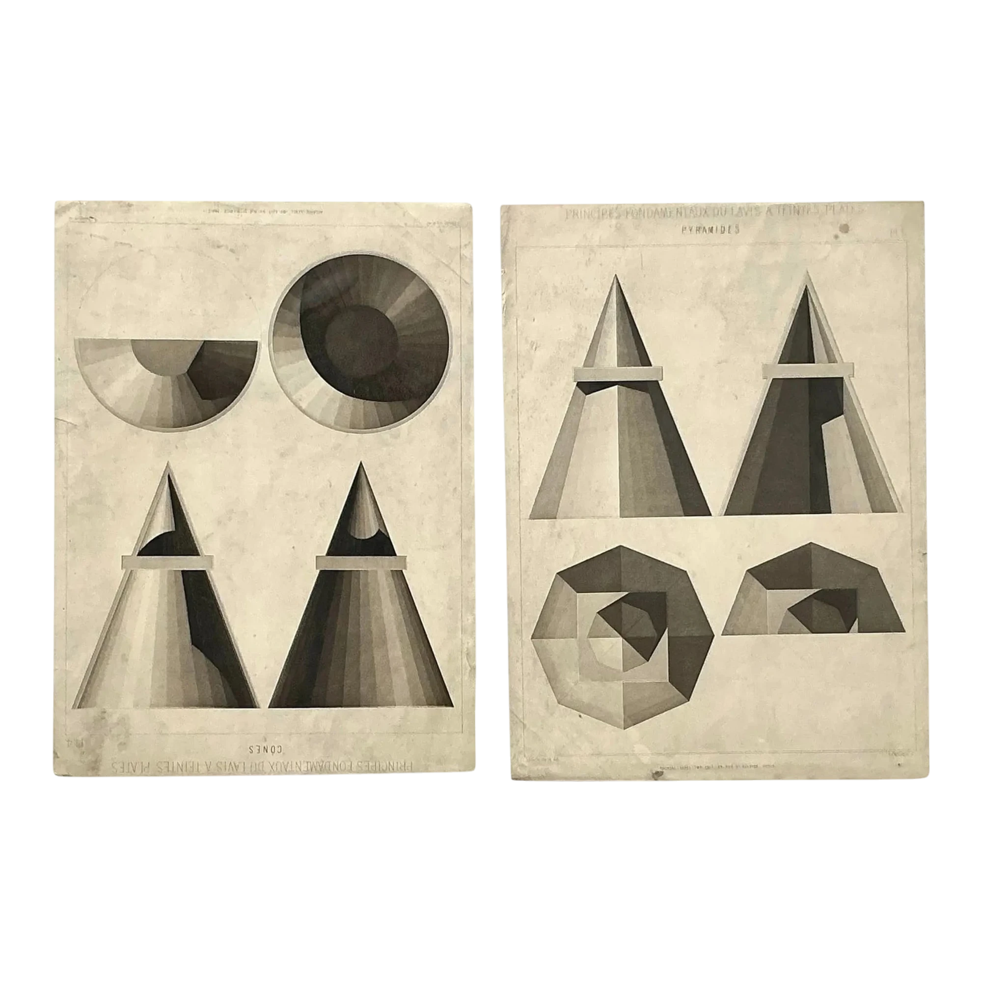 Vintage Boho Geometric Sphere Engravings - Set of 2