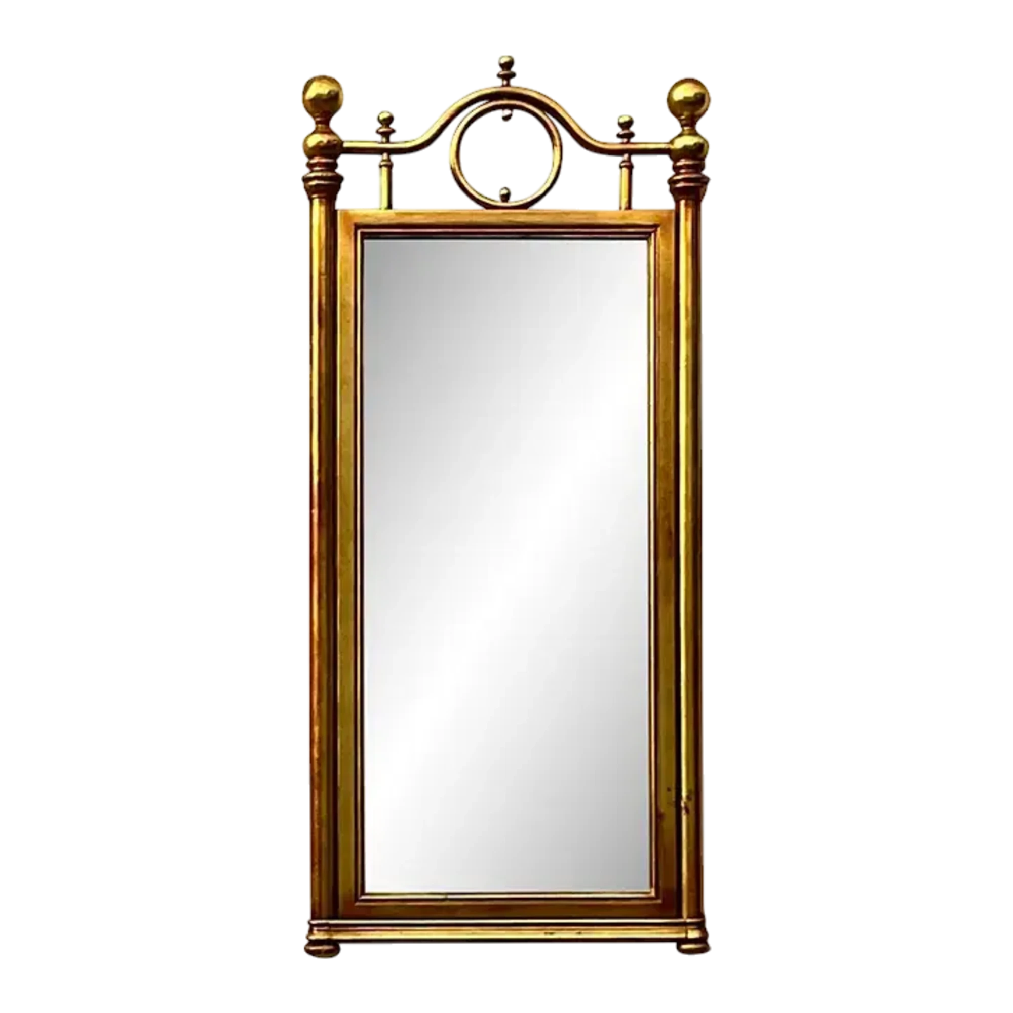 Vintage Boho Gilt Cannonball Mirror