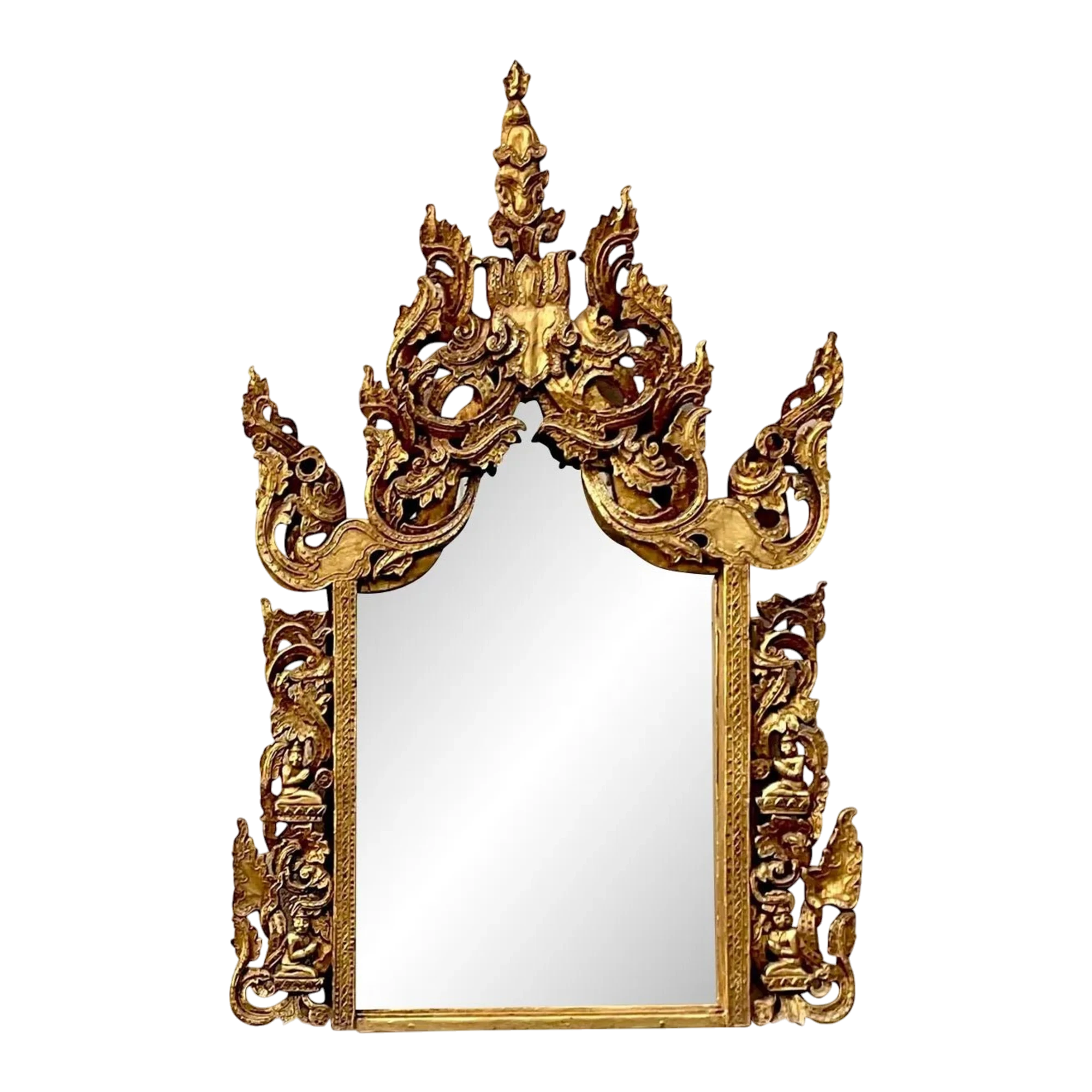 Vintage Boho Gilt Temple Mirror