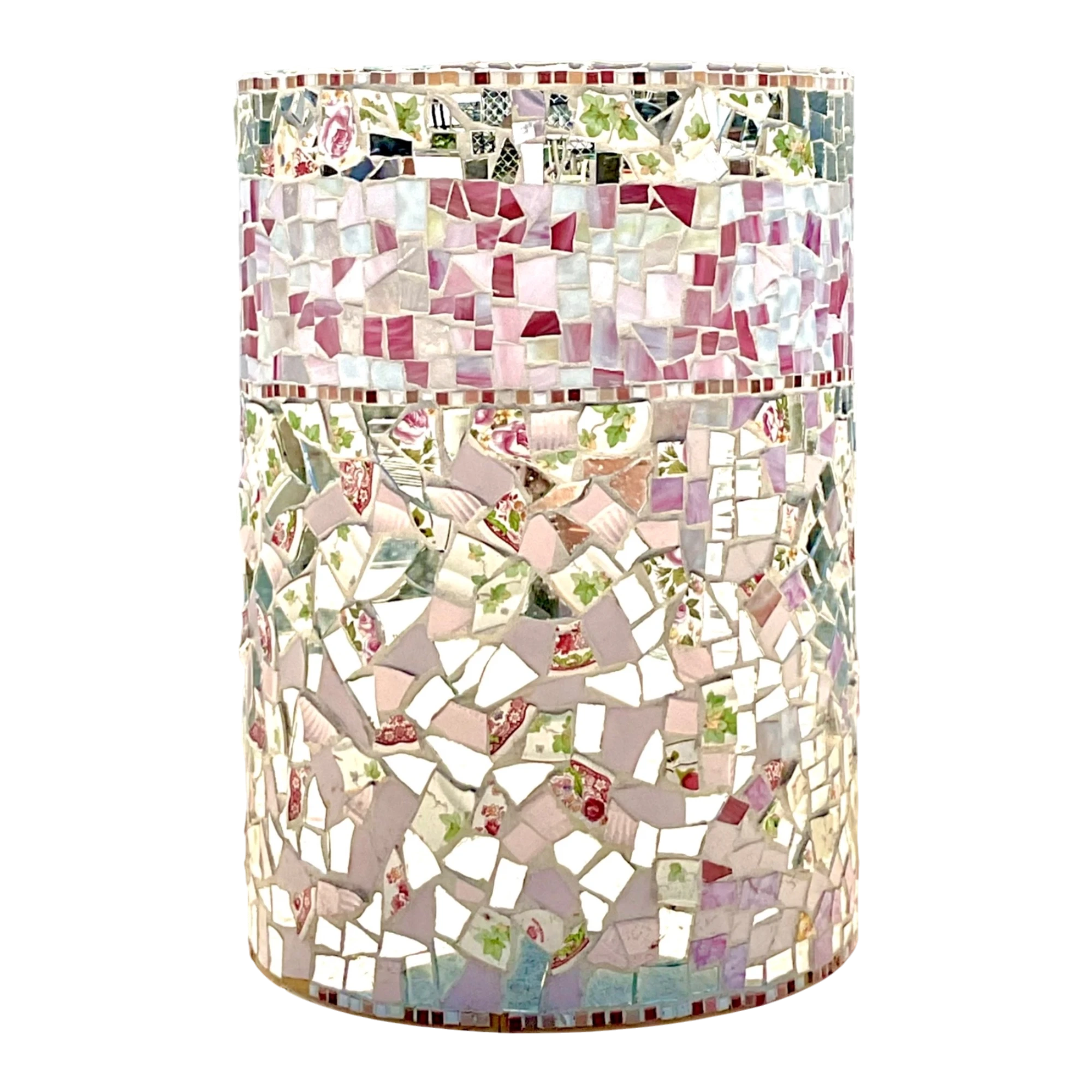 Vintage Boho Glass and Ceramic Mosaic Dining Table Pedestal — additional photo 1