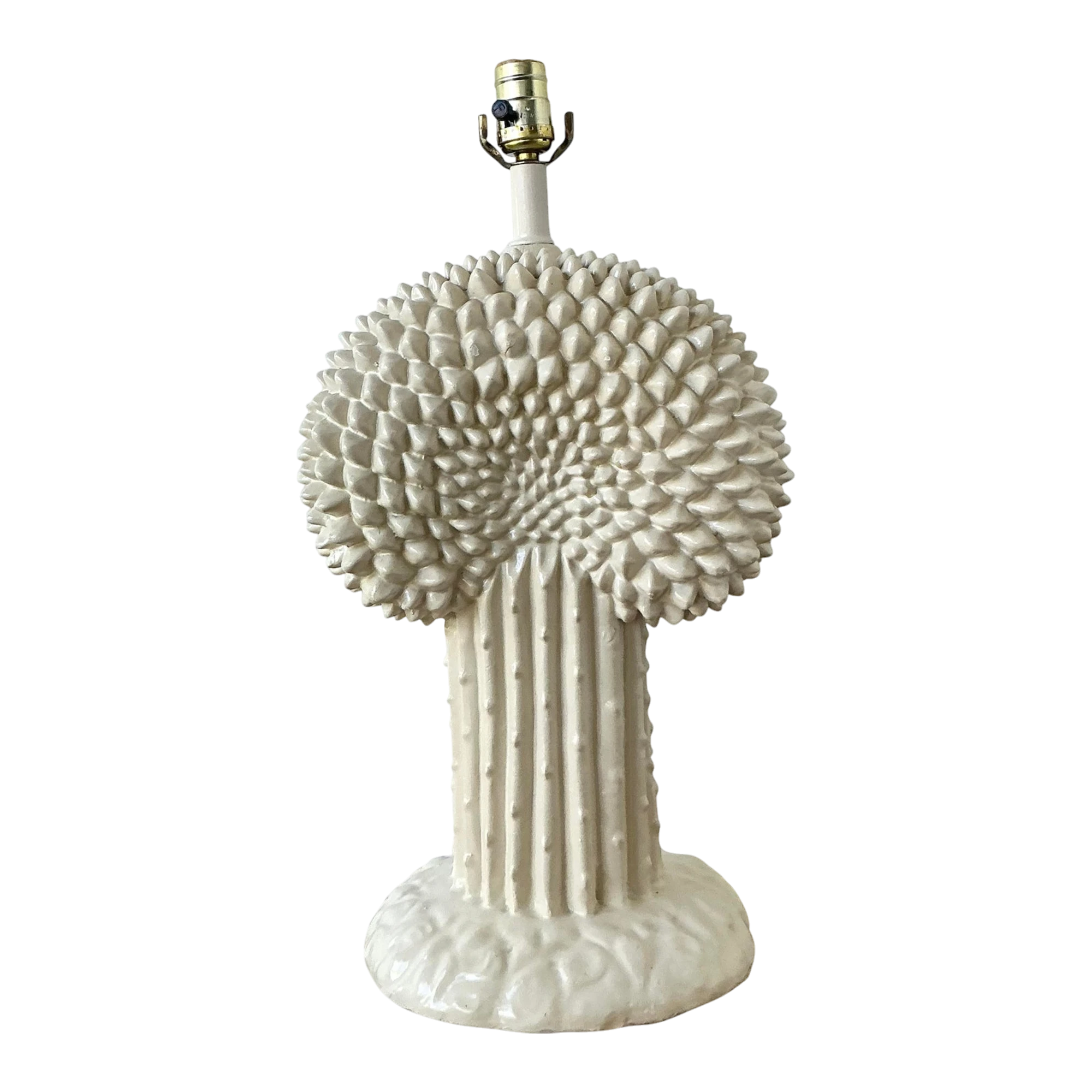 Vintage Boho Glazed Ceramic Cactus Lamp After Dickinson