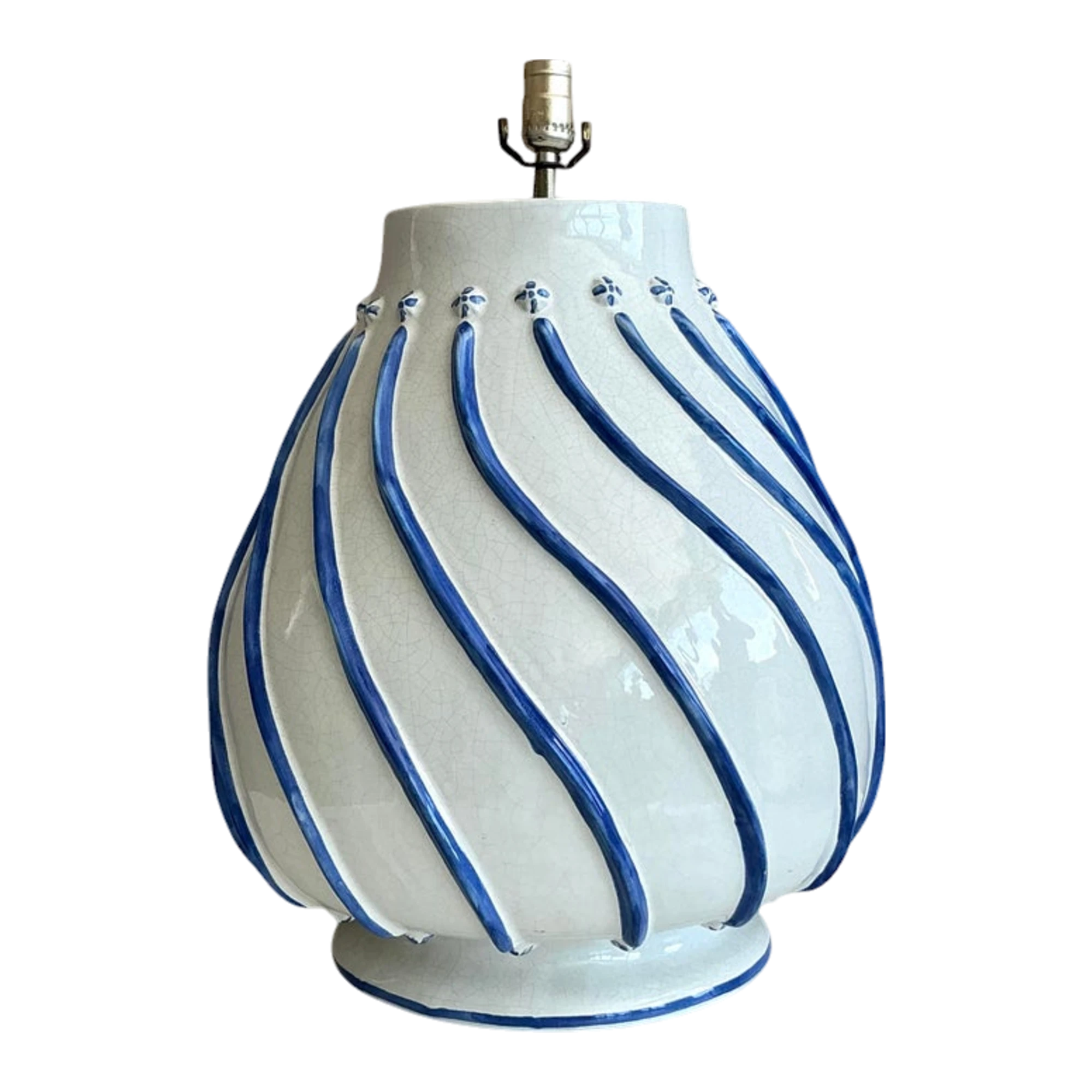 Vintage Boho Glazed Ceramic Lamp