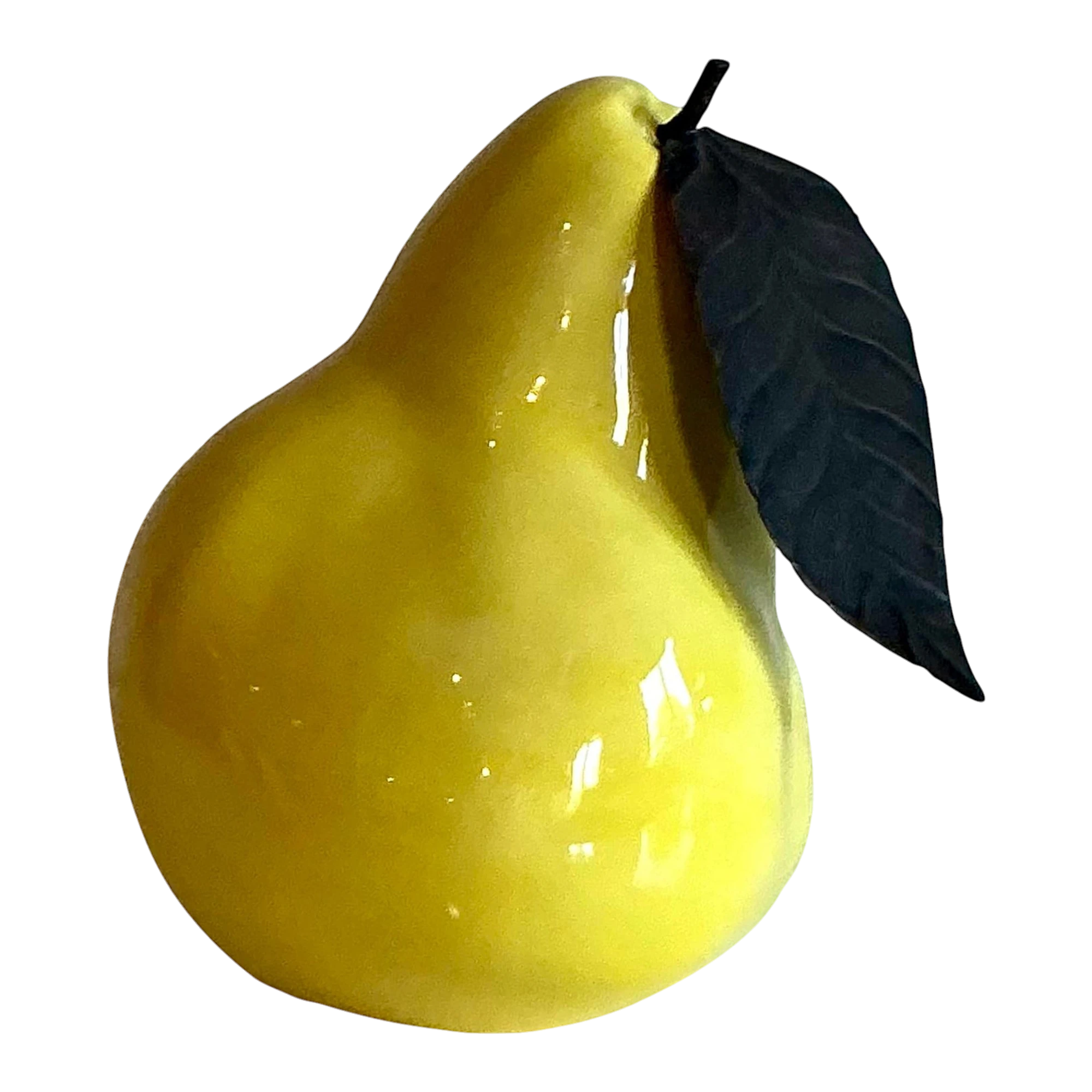 Vintage Boho Glazed Ceramic Monumental Pear