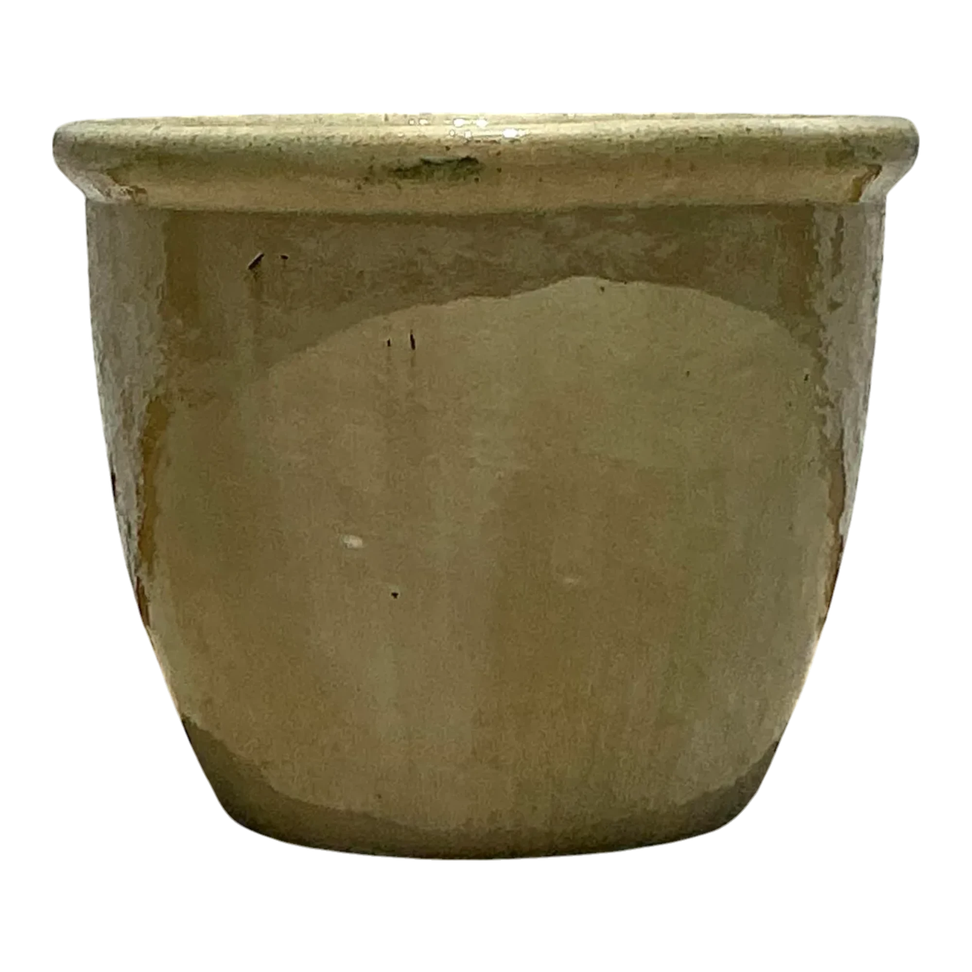 Vintage Boho Glazed Ceramic Planter - Ceramic, 18.75W x 15H