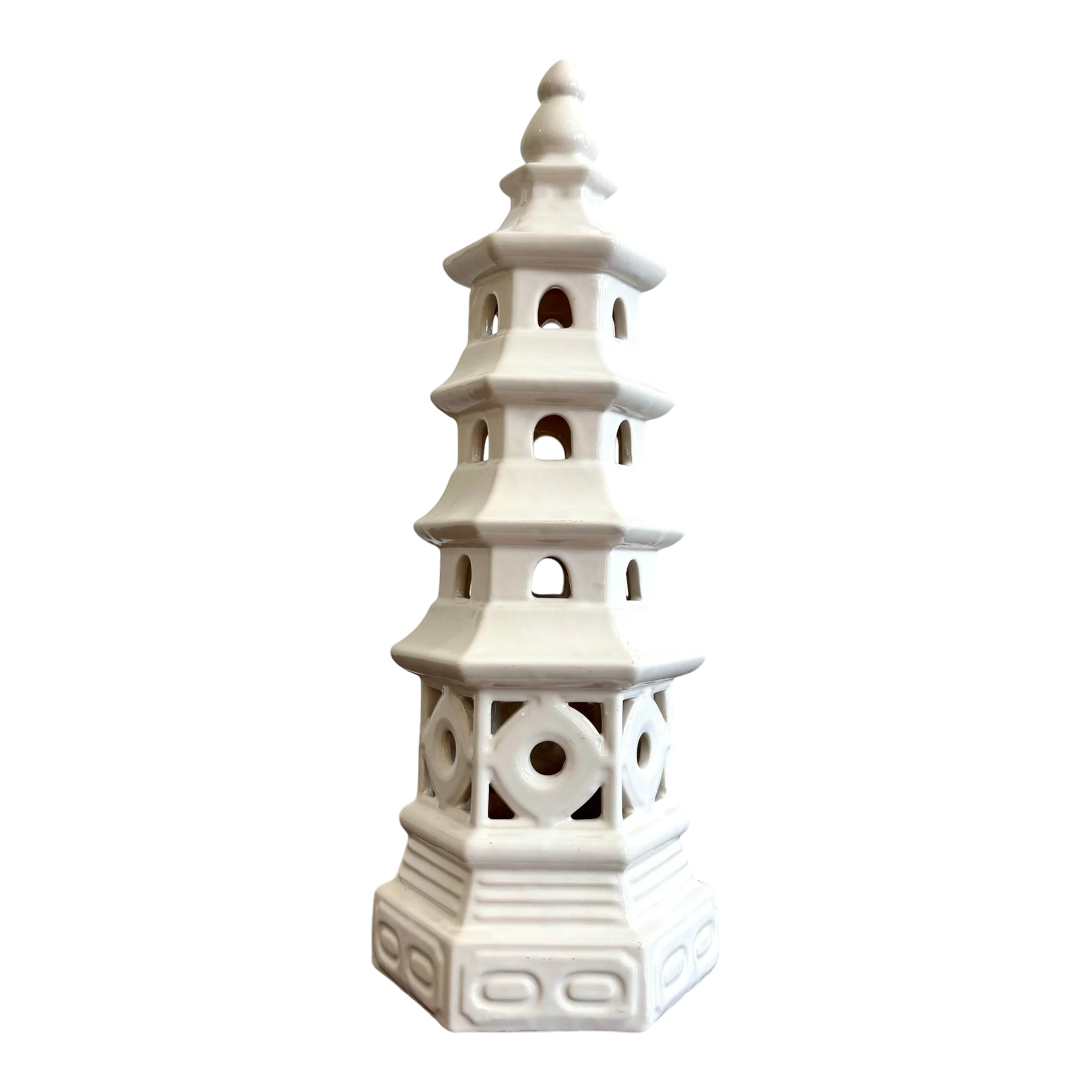 Vintage Boho Glazed Ceramic Sculpture
