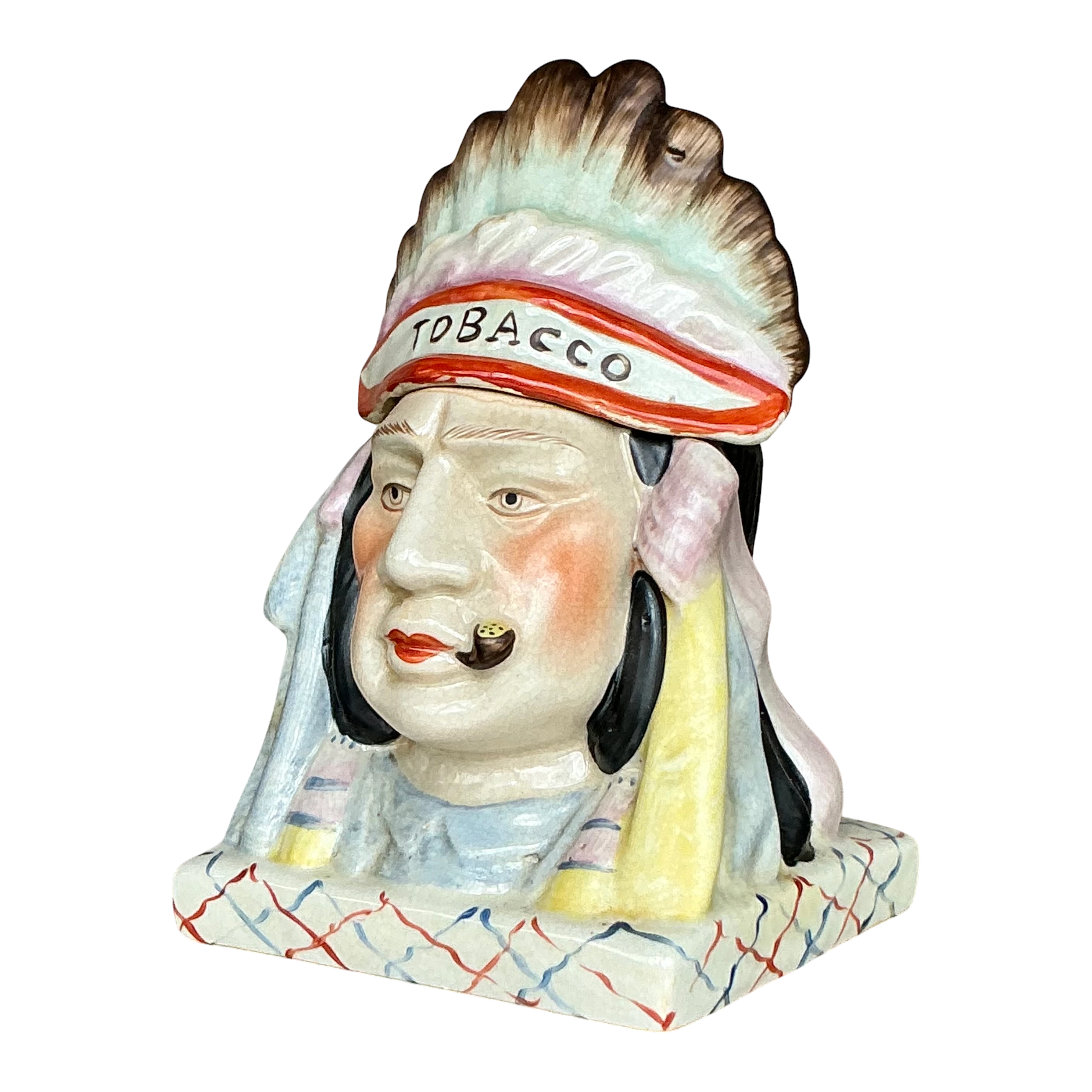 Vintage Boho Glazed Ceramic Tobacco Jar