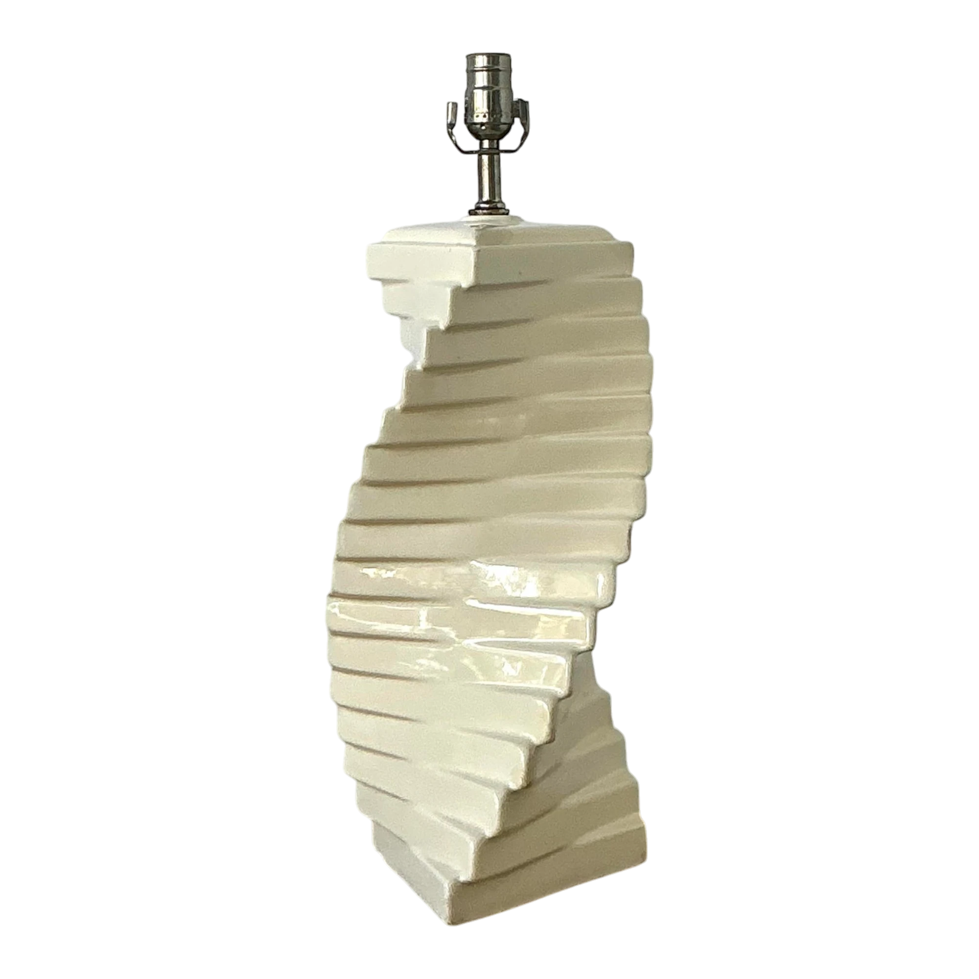 Vintage Boho Glazed Ceramic Twist Lamp