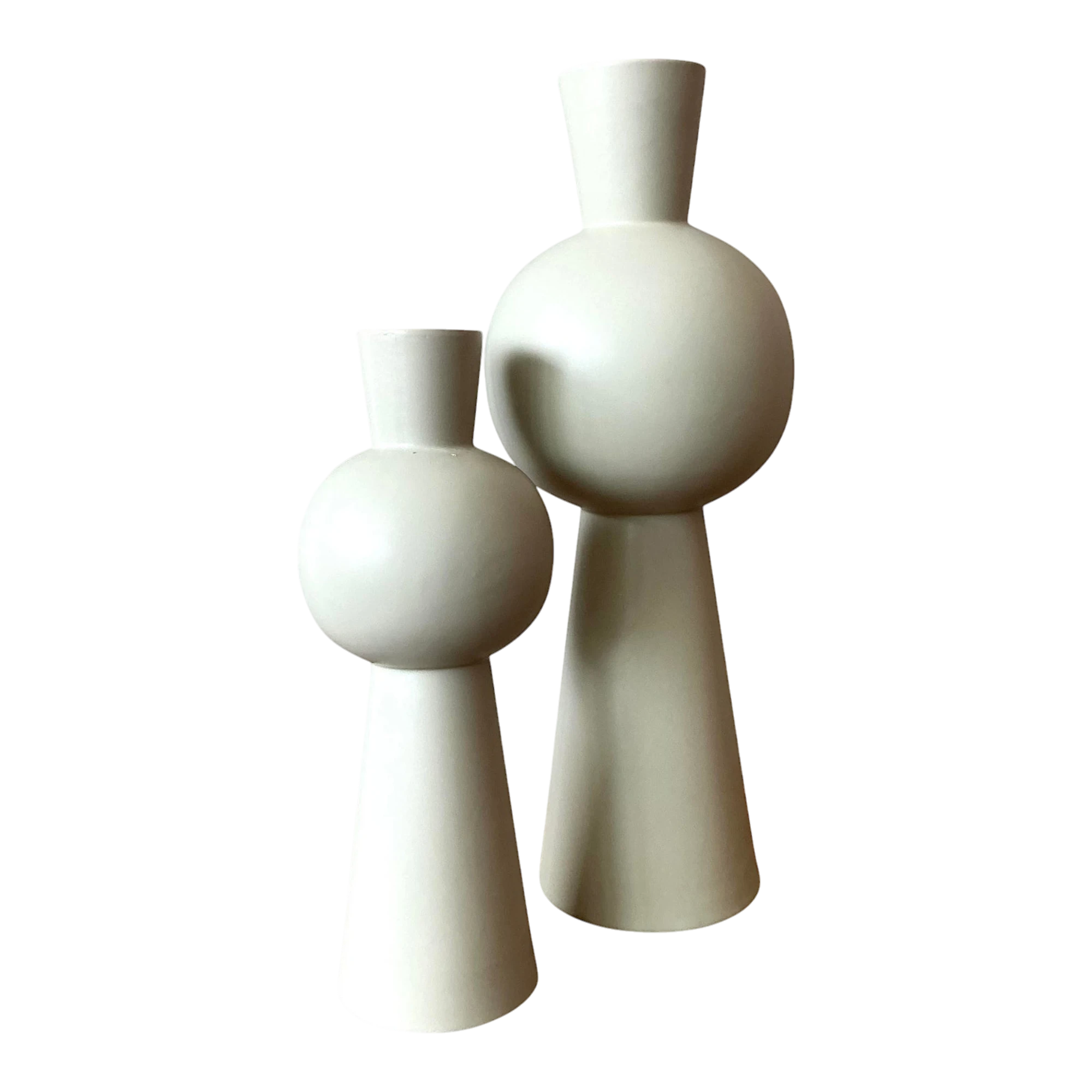 Vintage Boho Glazed Ceramic Vase - Set of 2