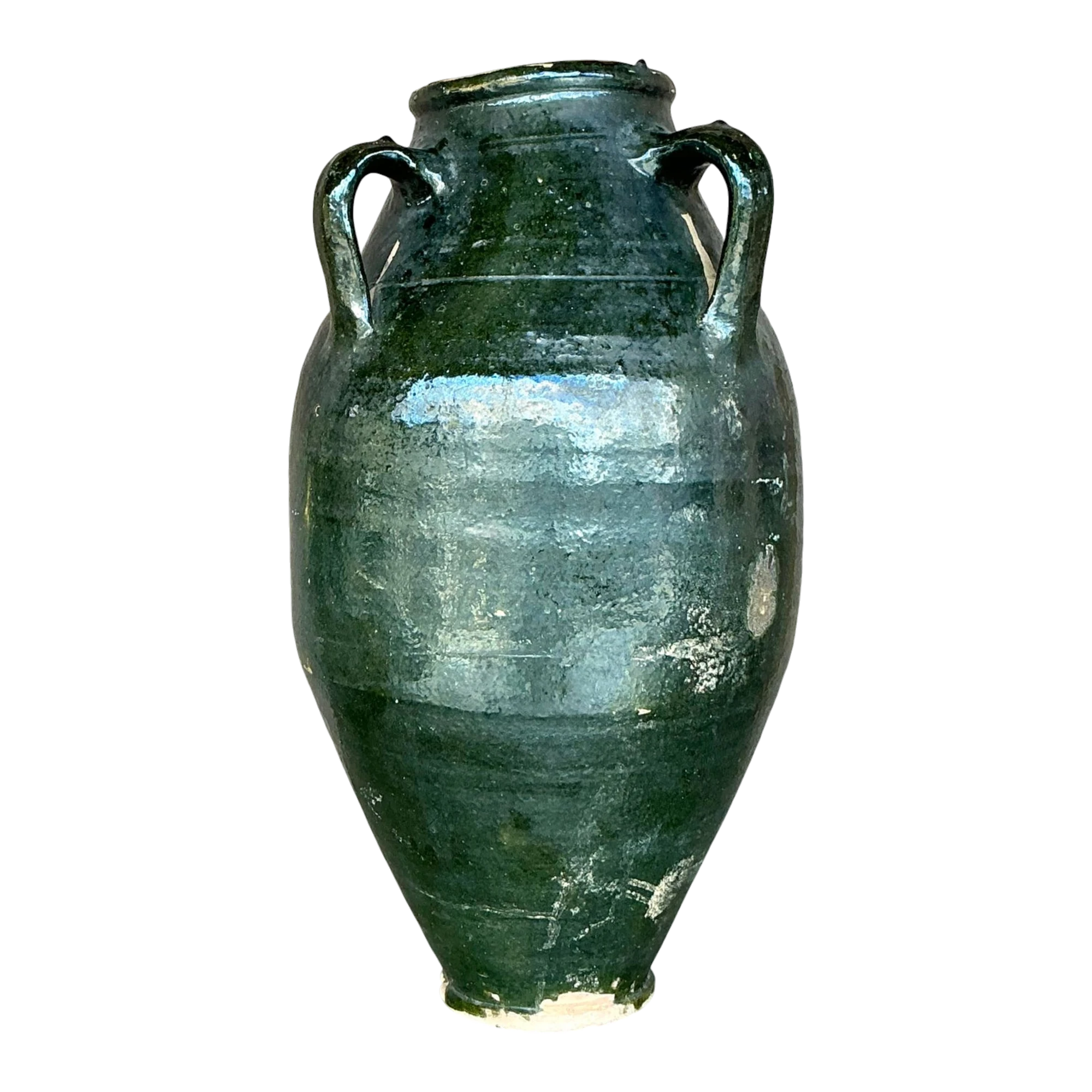 Vintage Boho Glazed Terra Cotta Urn