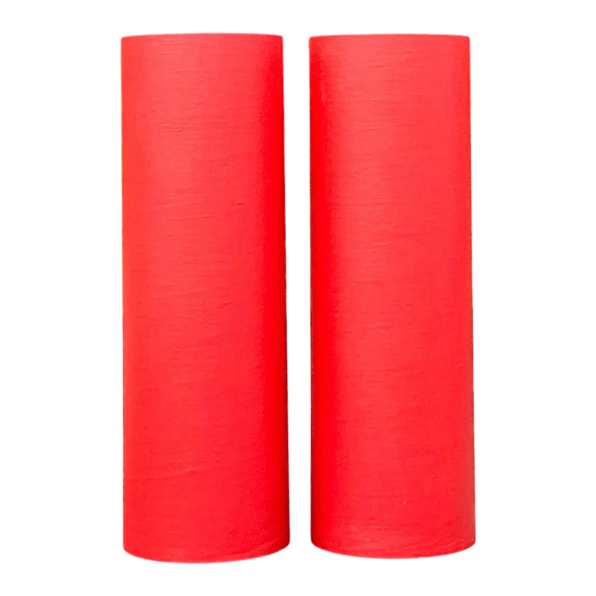 Vintage Boho Grasscloth Cylinder Pedestals - a Pair