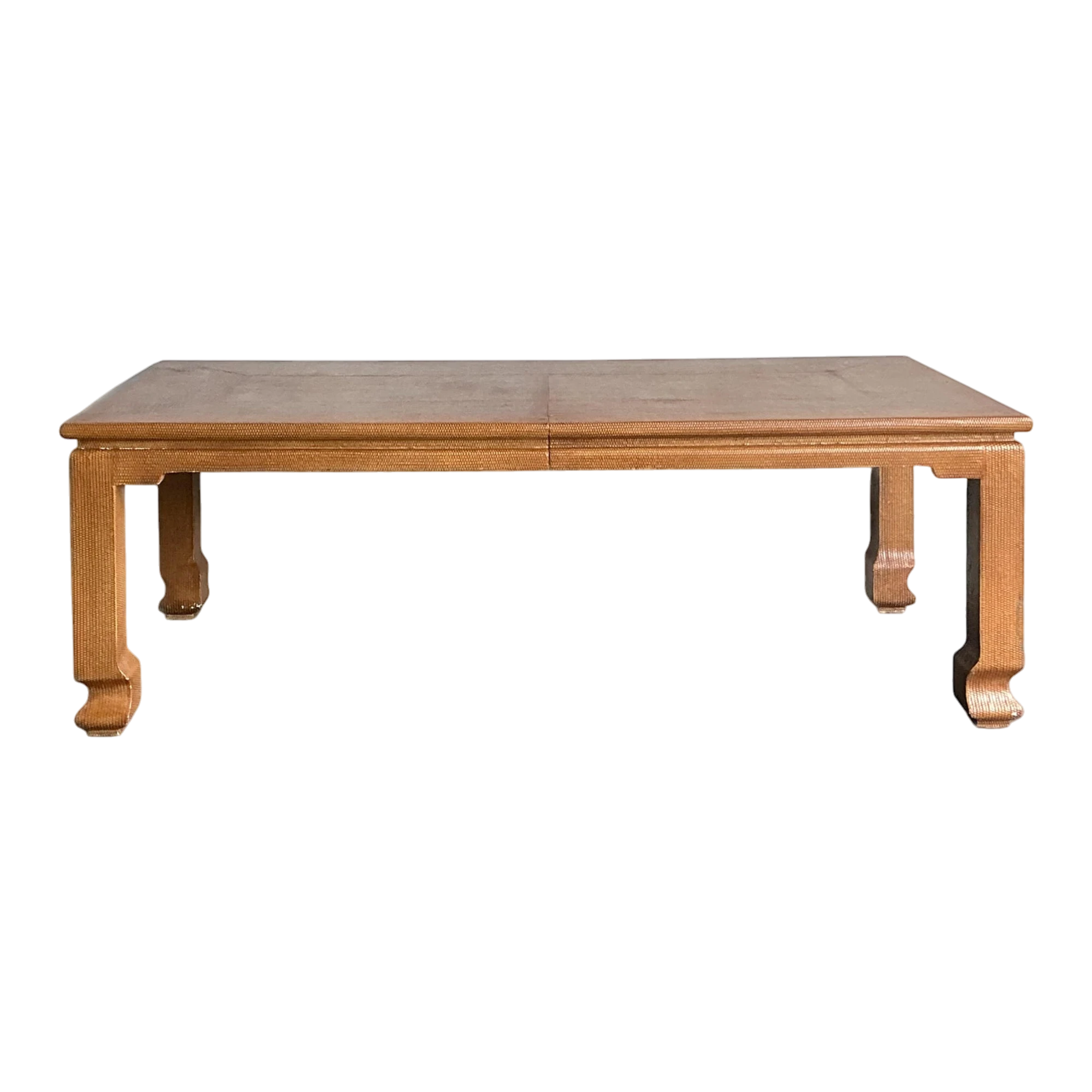 Vintage Boho Grasscloth Ming Extendable Dining Table