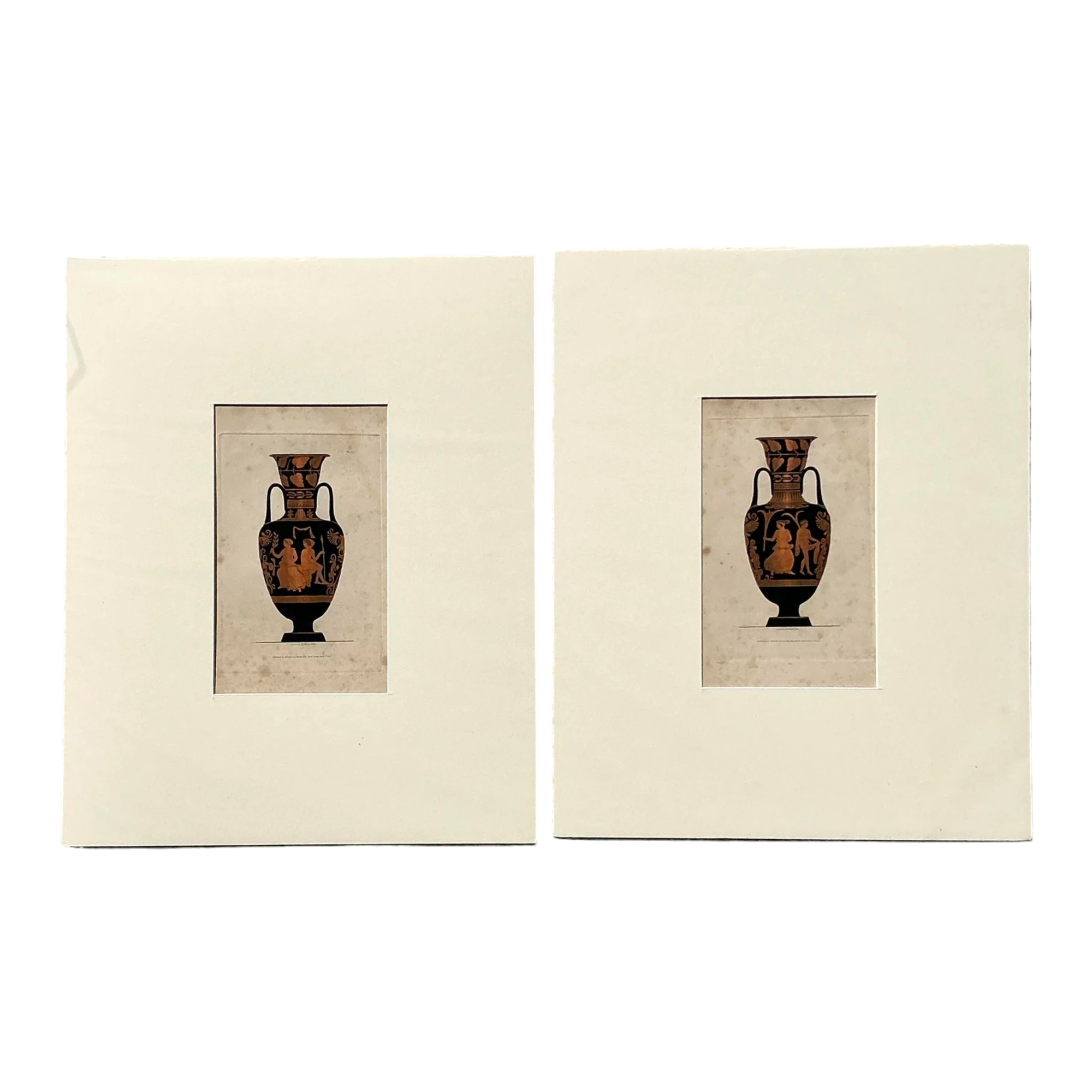 Vintage Boho Greek Urn Original Prints - Set of 2