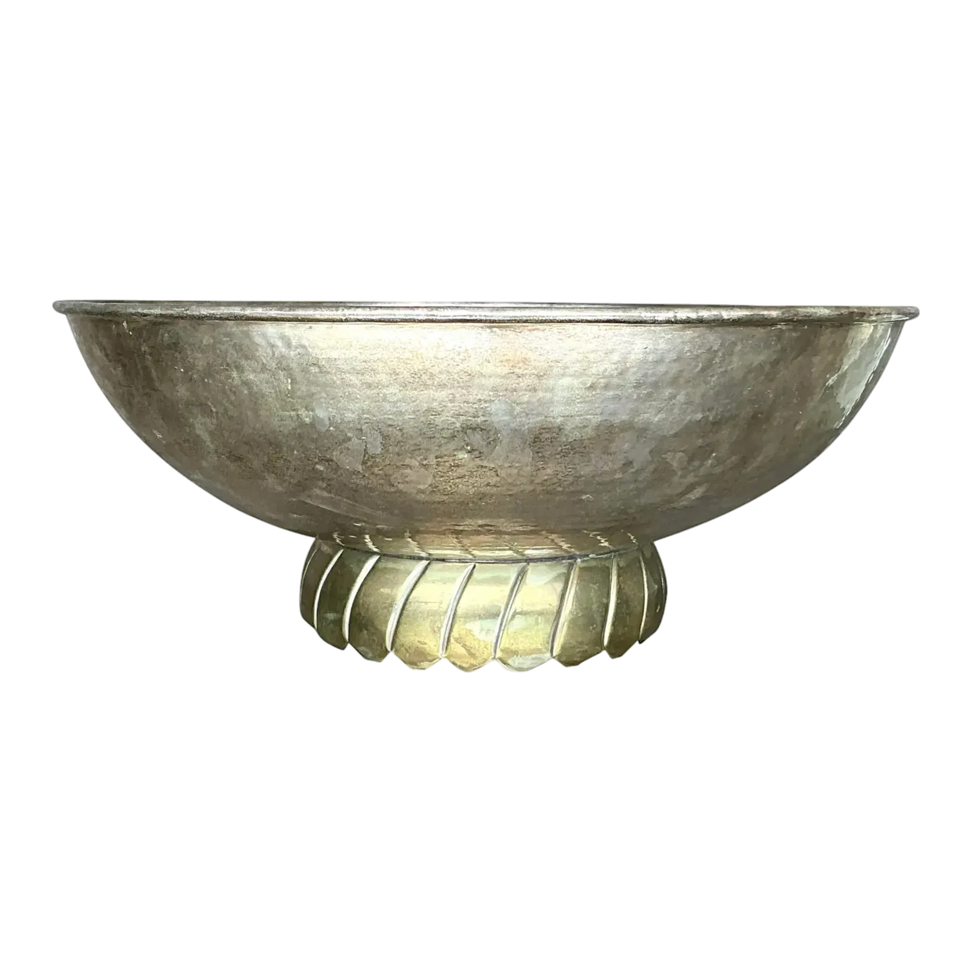 Vintage Boho Hammered Silverplate Bowl
