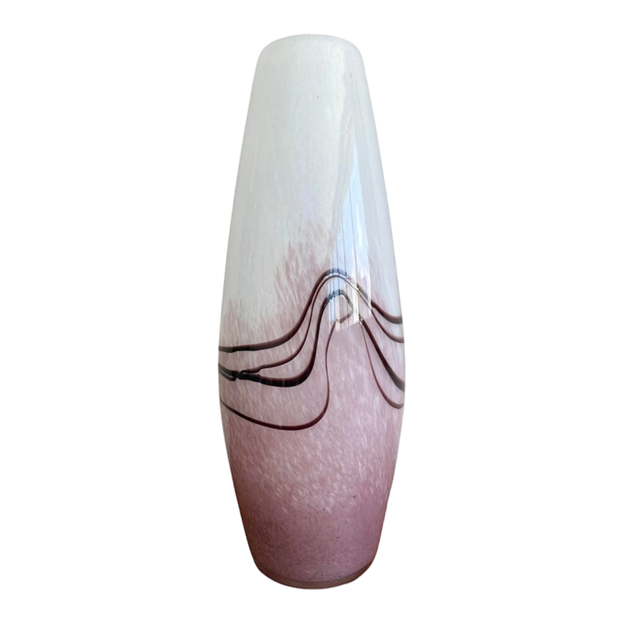 Vintage Boho Hand-Blown Art Glass Vase