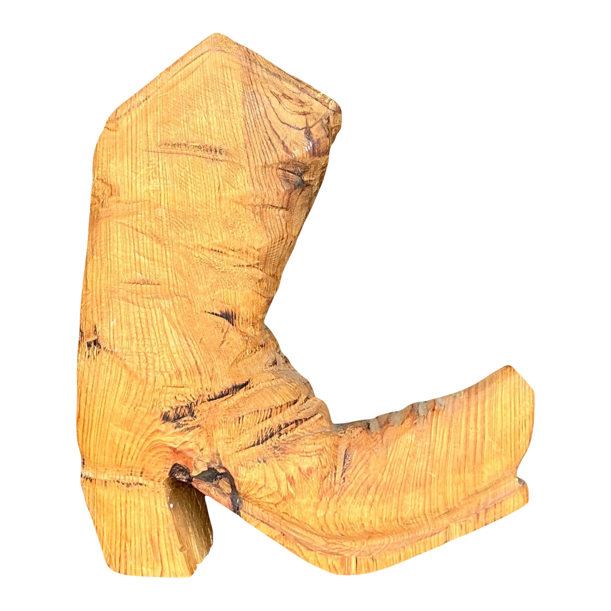Vintage Boho Hand Carved Boot