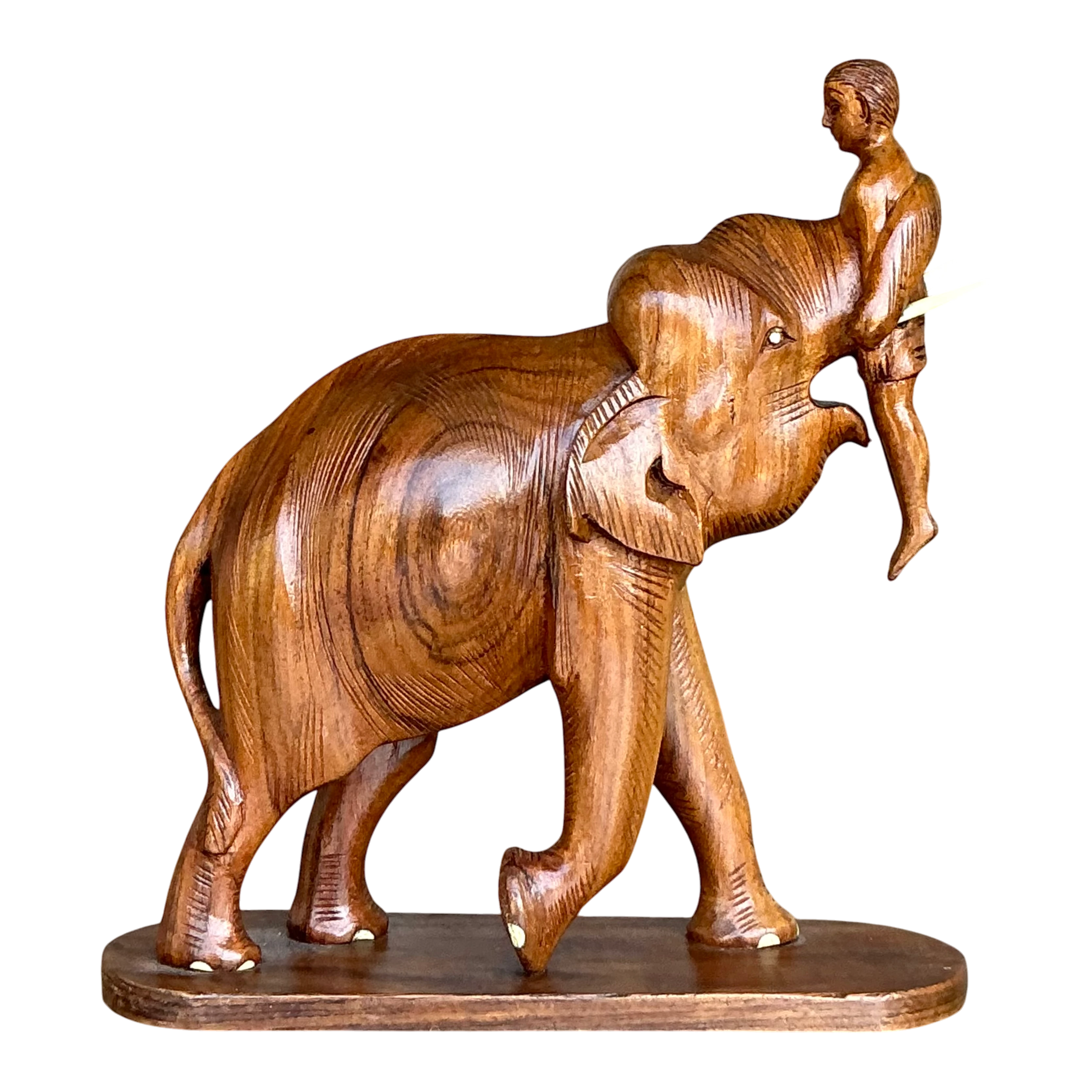 Vintage Boho Hand Carved Elephant