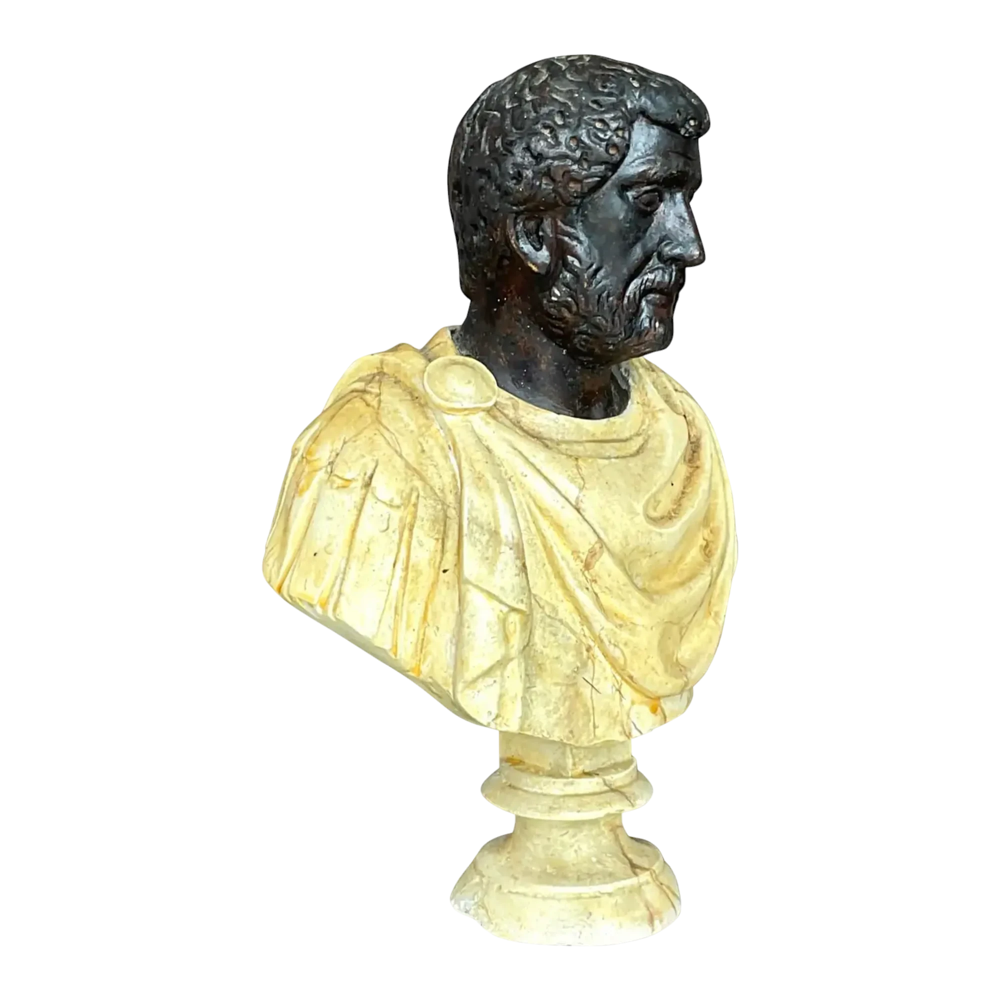 Vintage Boho Hand Painted Bust of Man