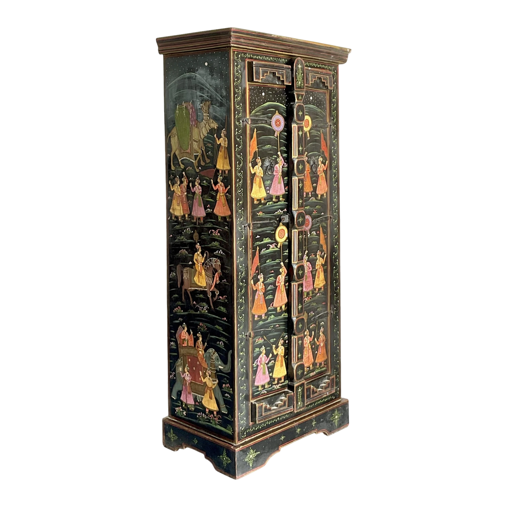 Vintage Boho Hand Painted Cabinet