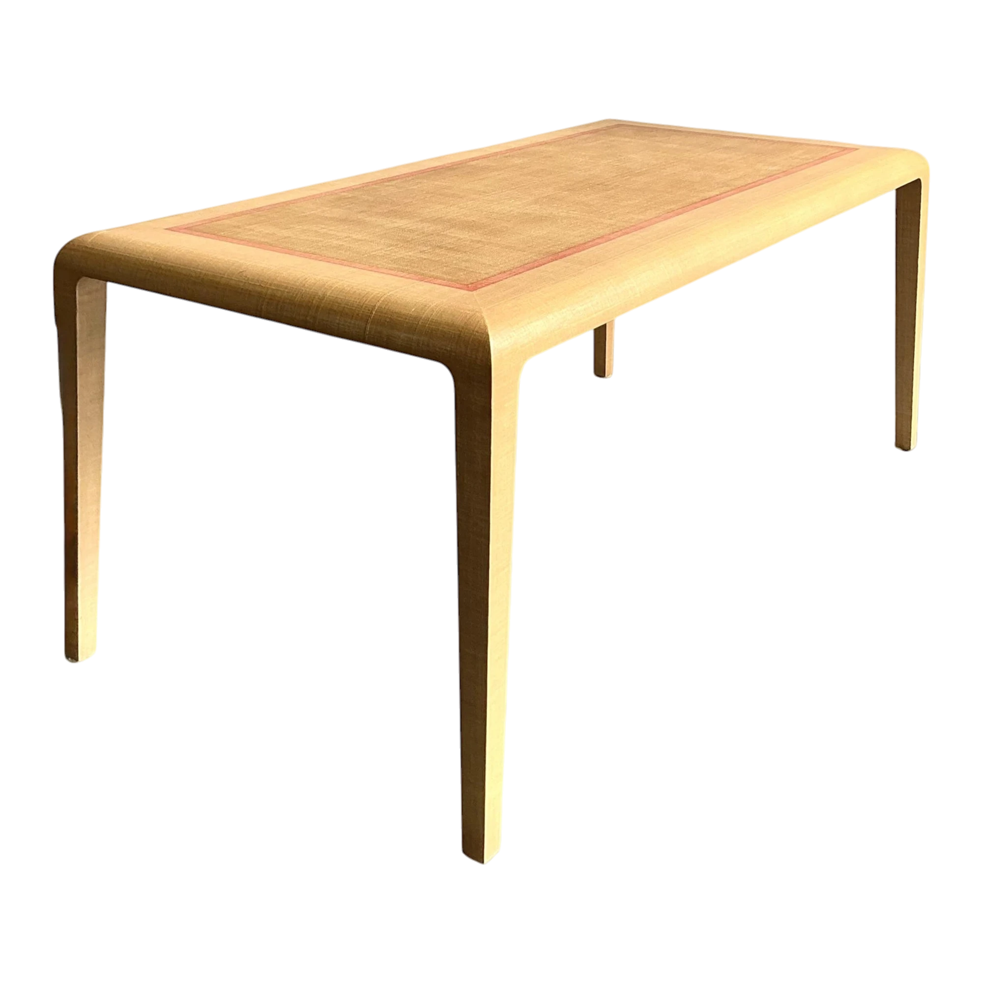 Vintage Boho Harrison Van Horn Grasscloth Dining Table