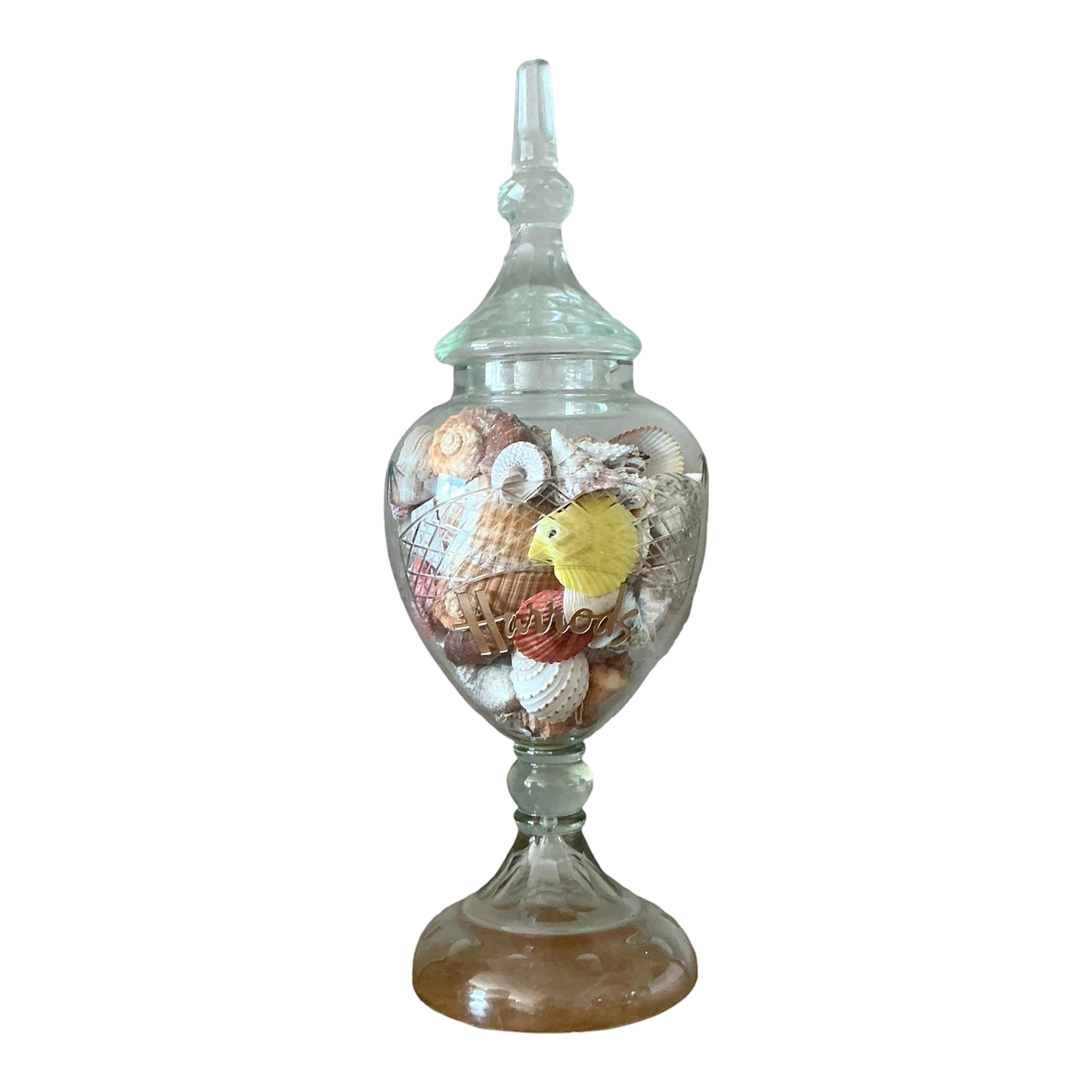Vintage Boho Harrods Cut Glass Apothecary Jar