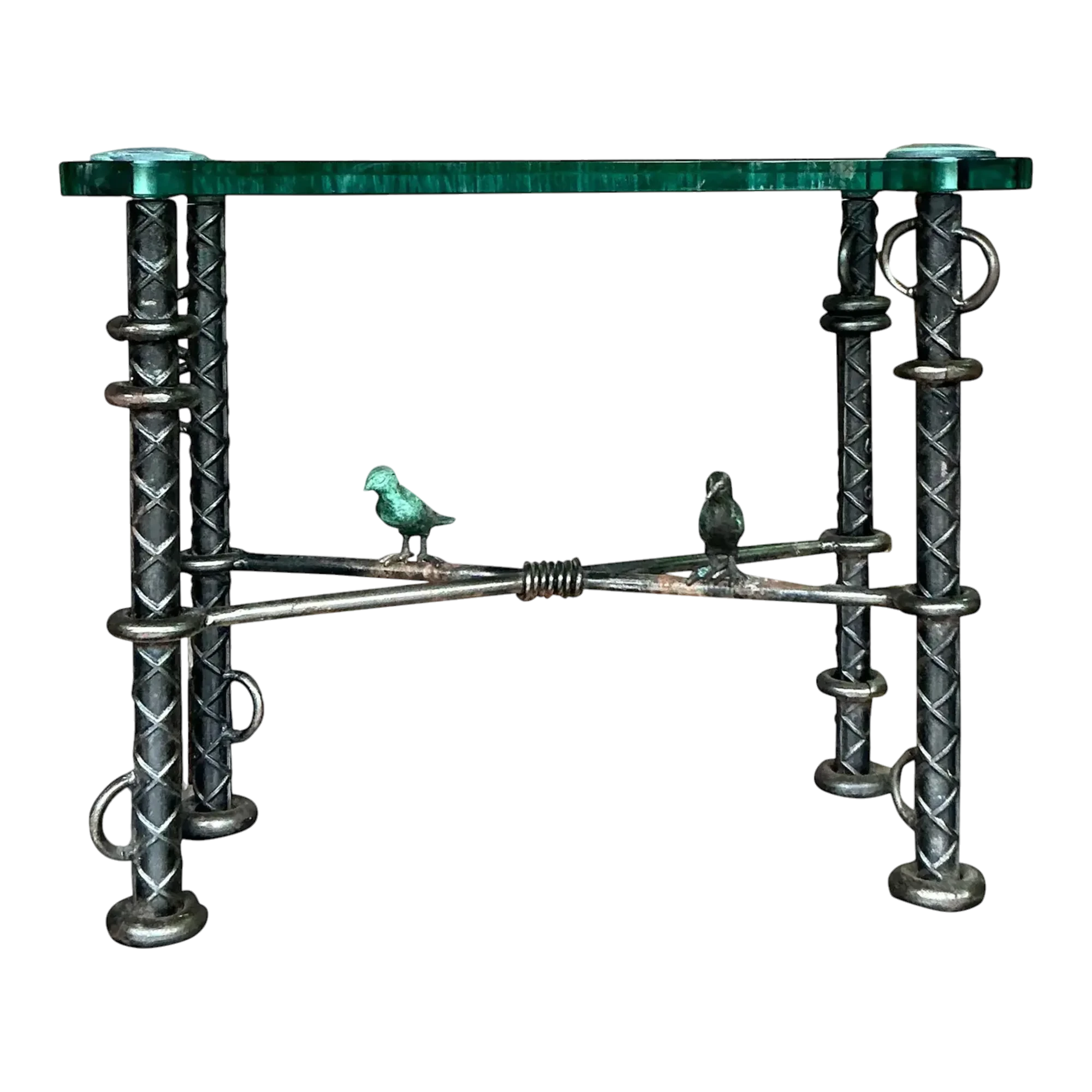 Vintage Boho Ilana Goor Rebar Birds Side Table