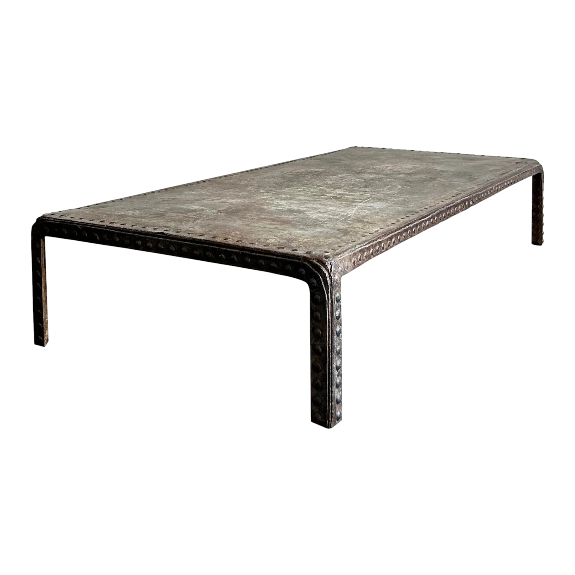 Vintage Boho Industrial Nailhead Coffee Table
