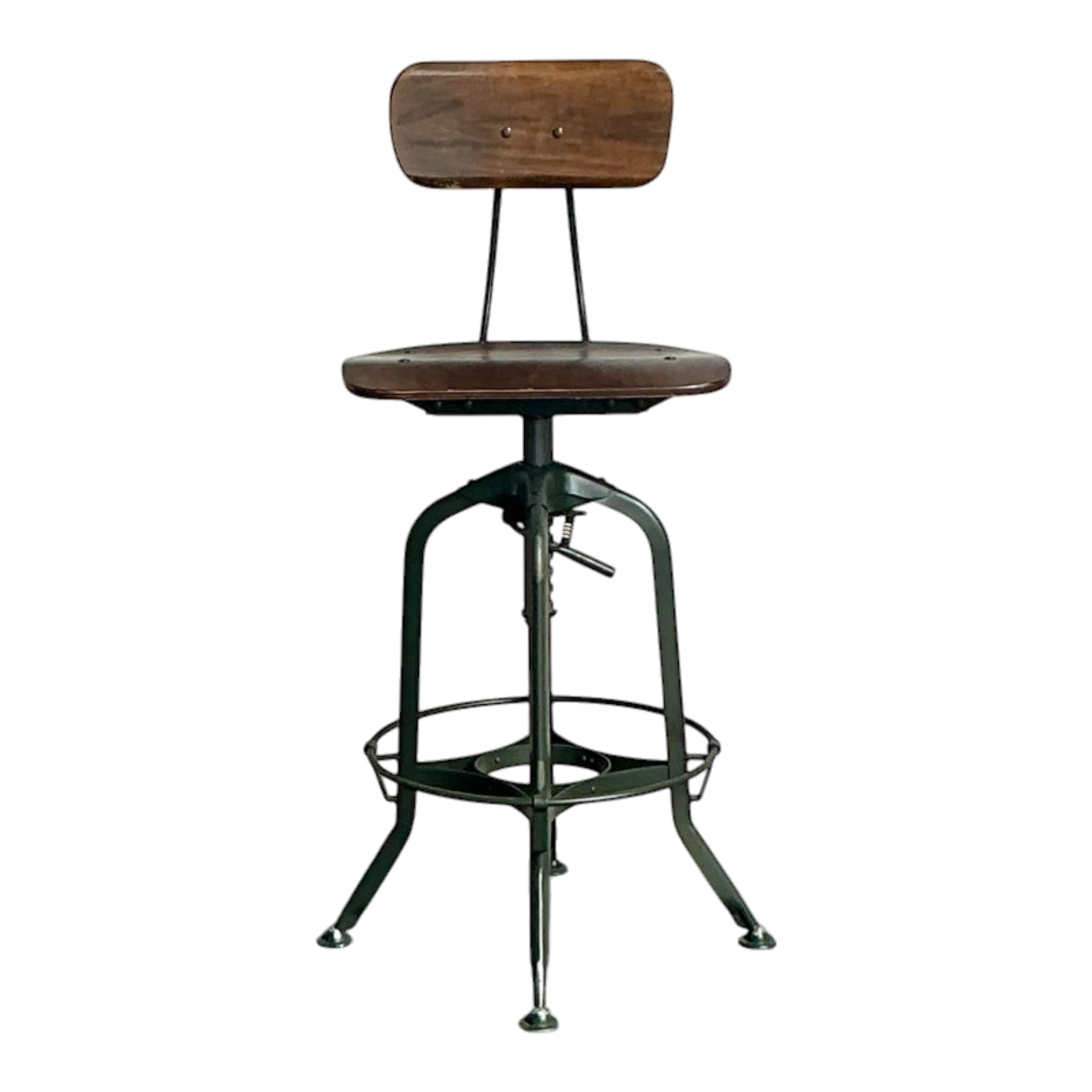 Vintage Boho Industrial Swivel Stool