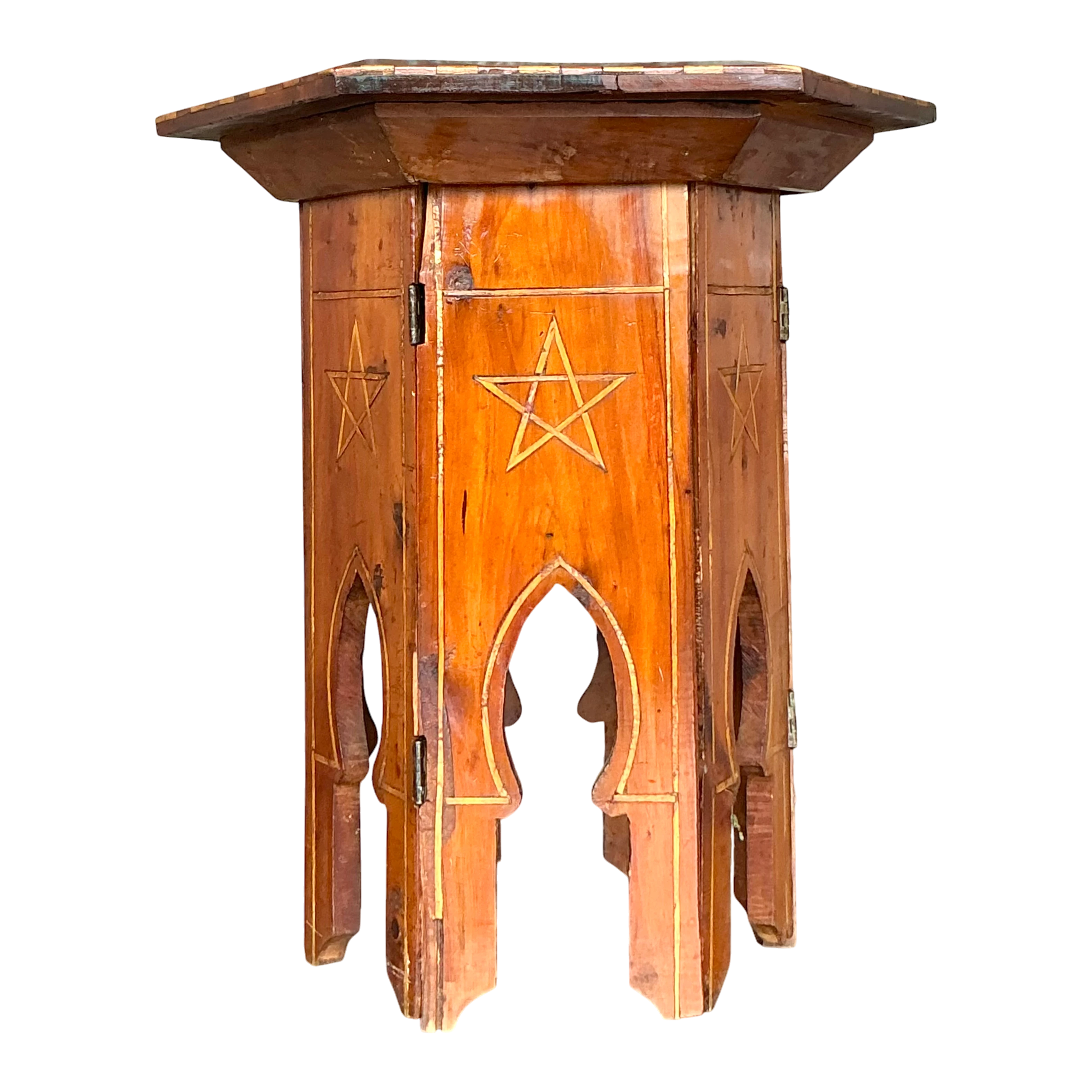 Vintage Boho Inlay Drinks Table