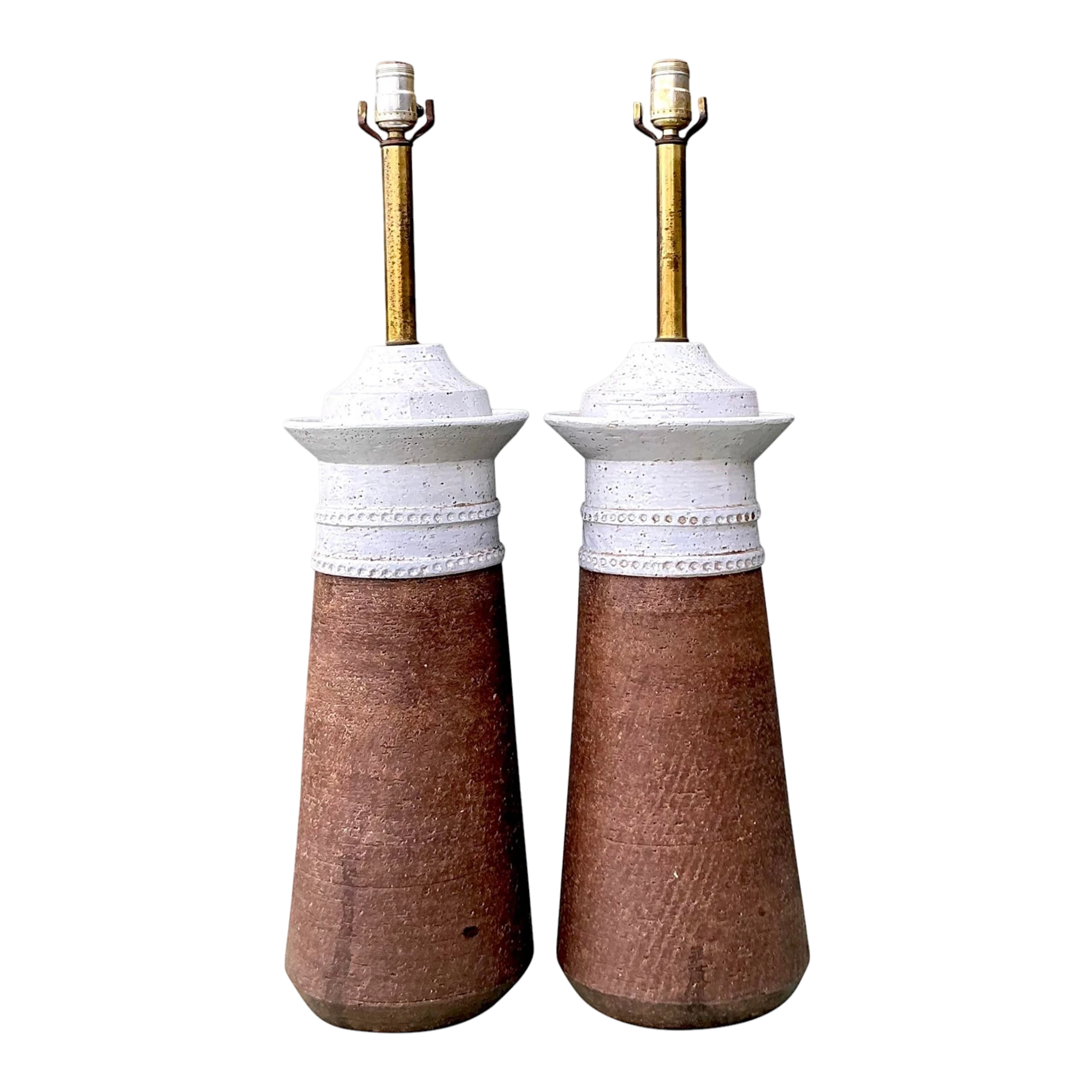 Vintage Boho Italian Ceramic Lamps After Bitossi