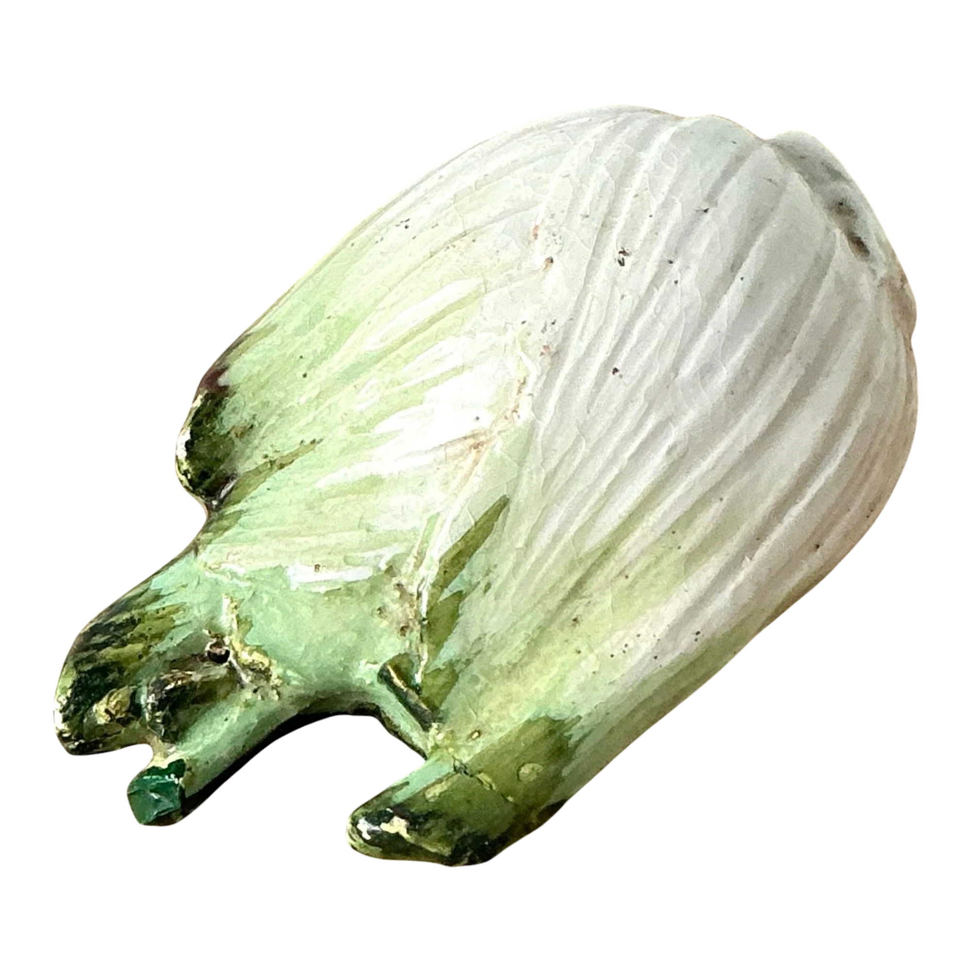 Vintage Boho Italian Glazed Ceramic Fennel