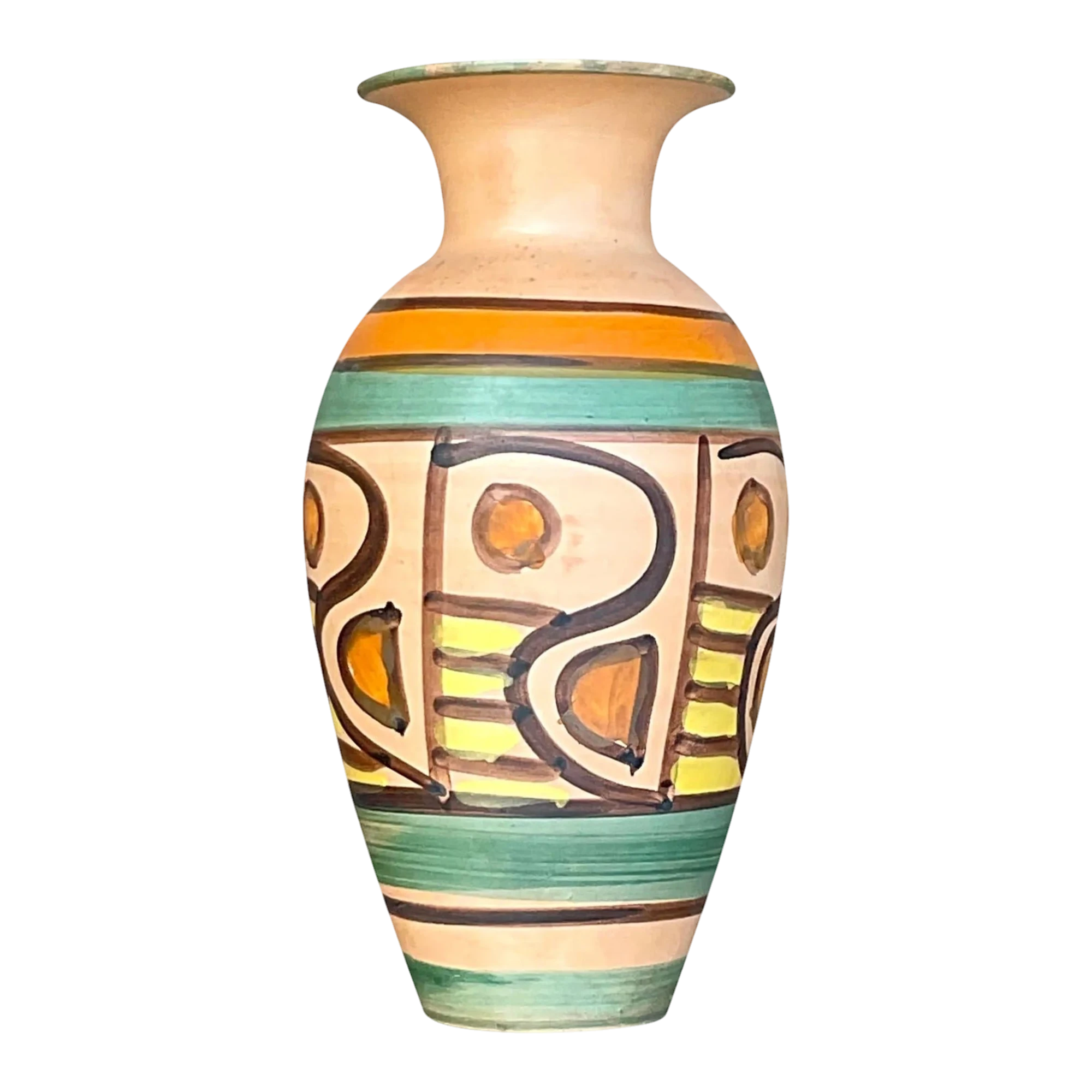 Vintage Boho Italian Hand Painted Vase