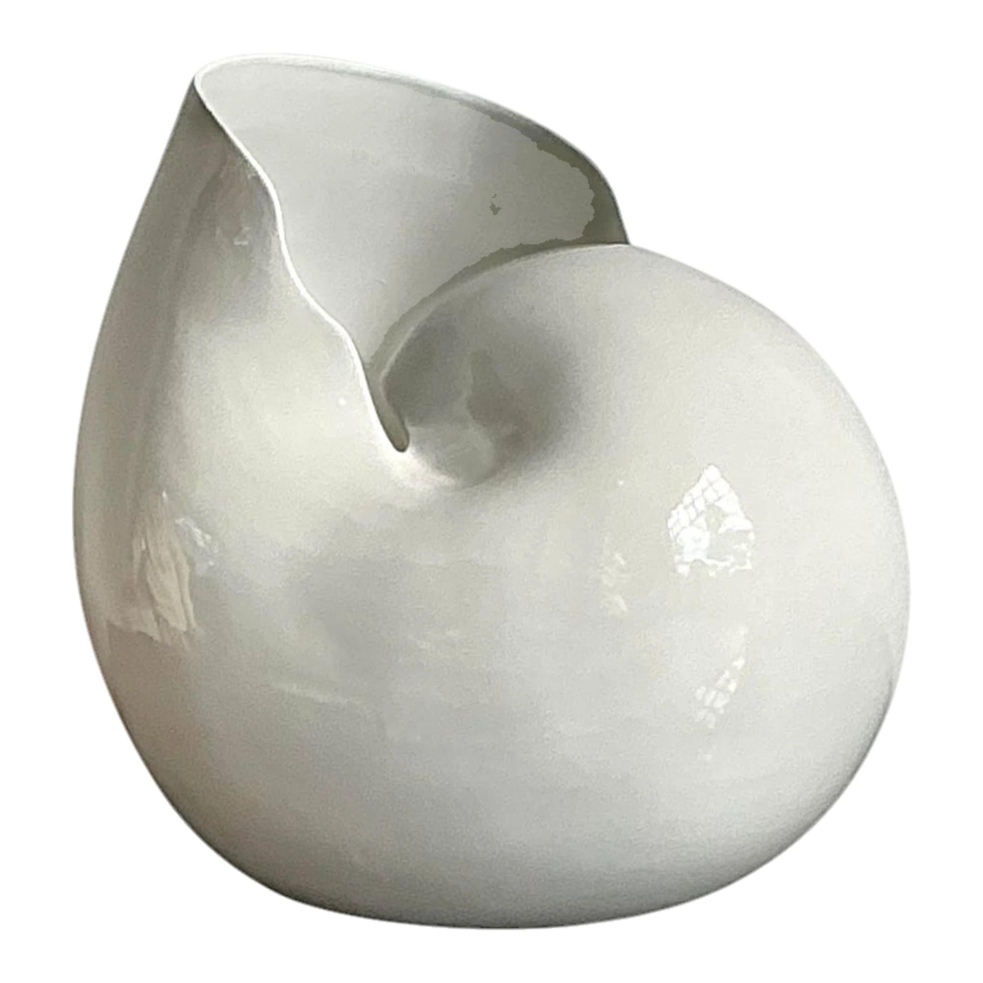 Vintage Boho Italian Monumental Glazed Ceramic Snail