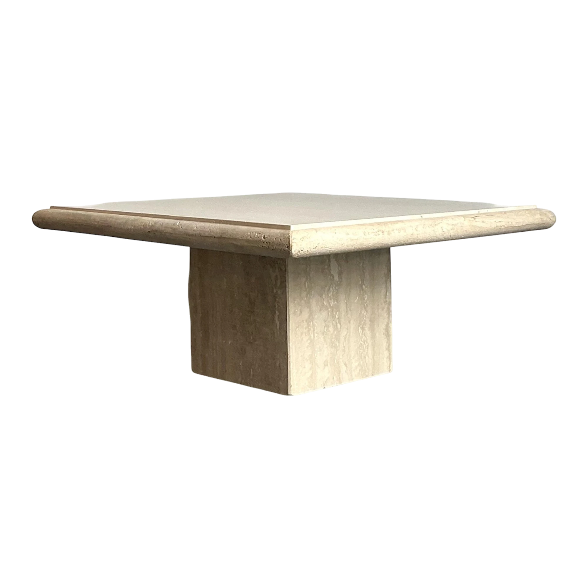Vintage Boho Italian Stone International Travertine Coffee Table