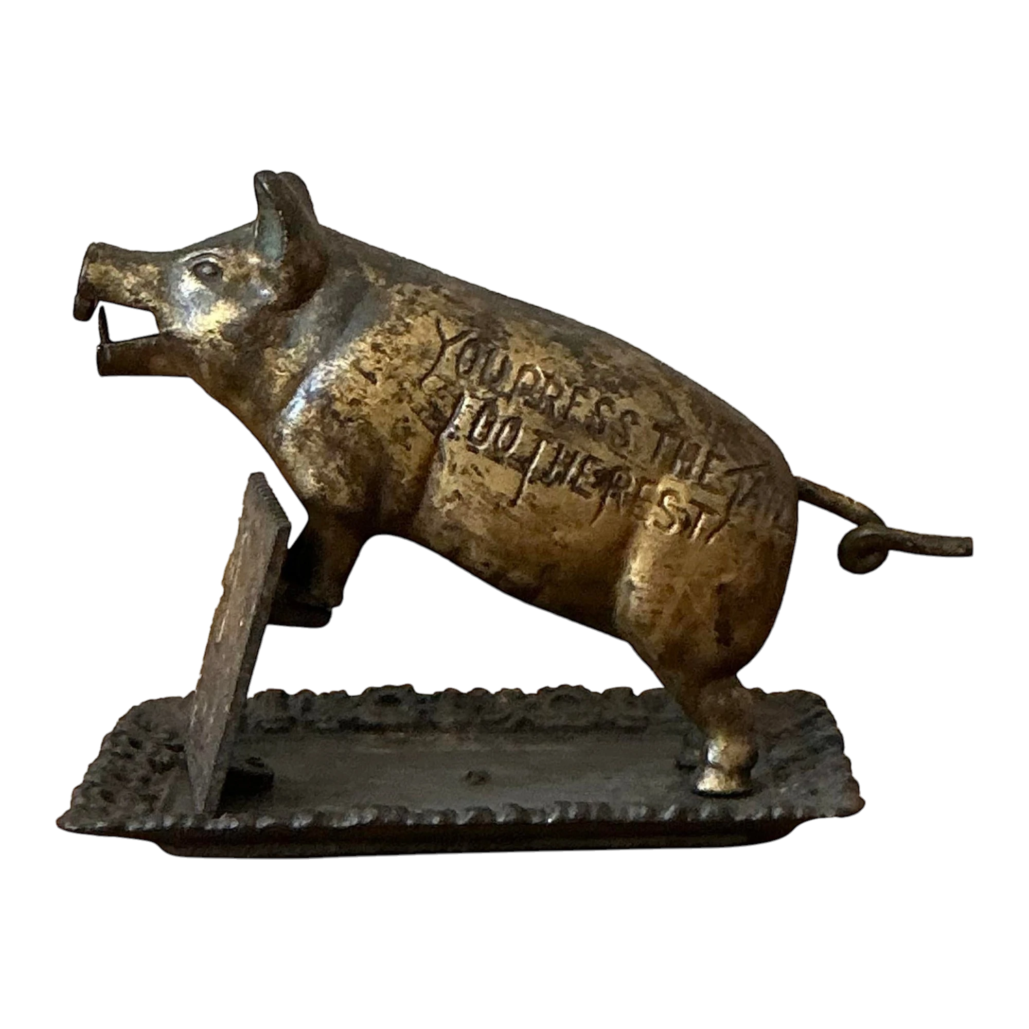 Vintage Boho Joe Wise Patinated Pig Cigar Cutter