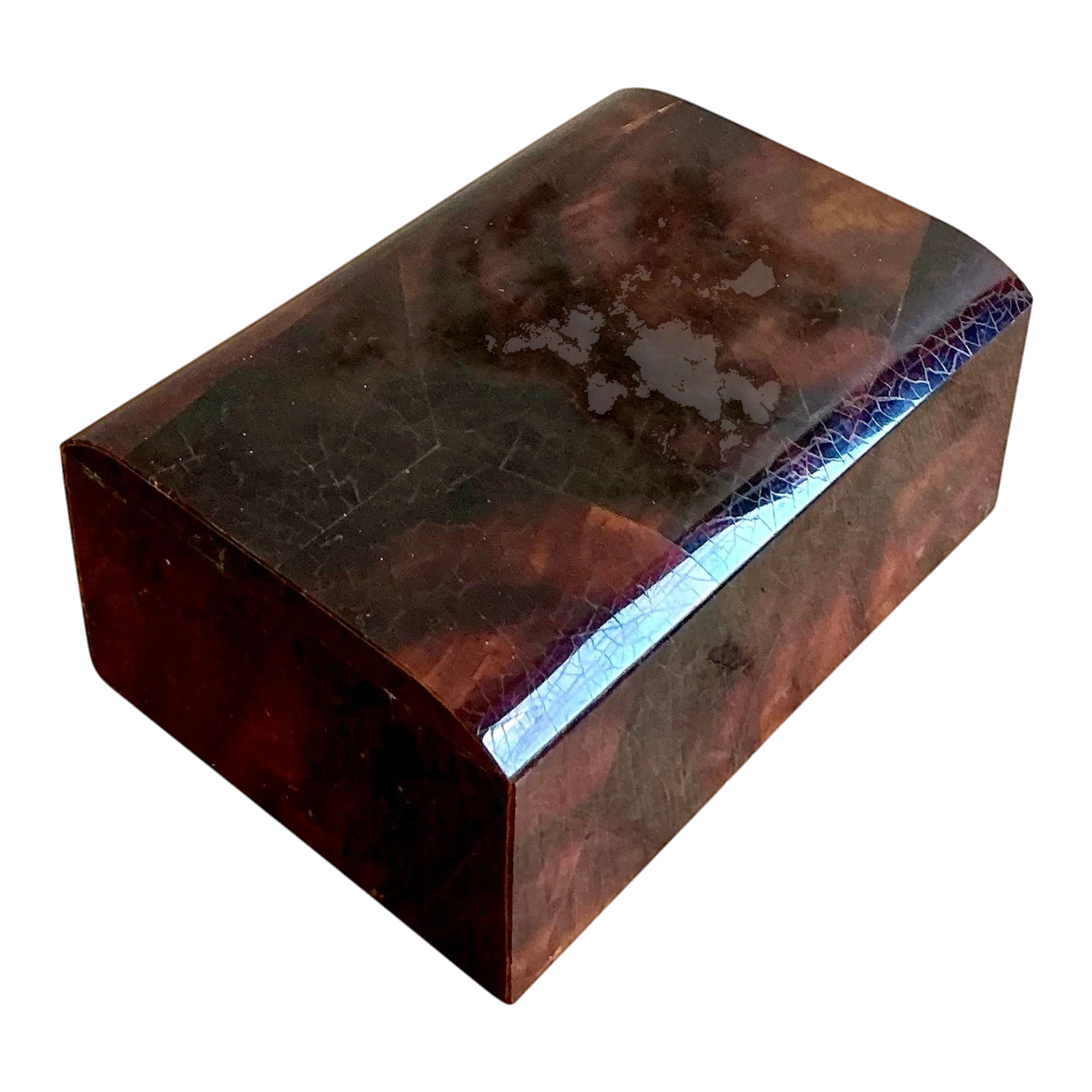 Vintage Boho Lacquered Coconut Shell Box