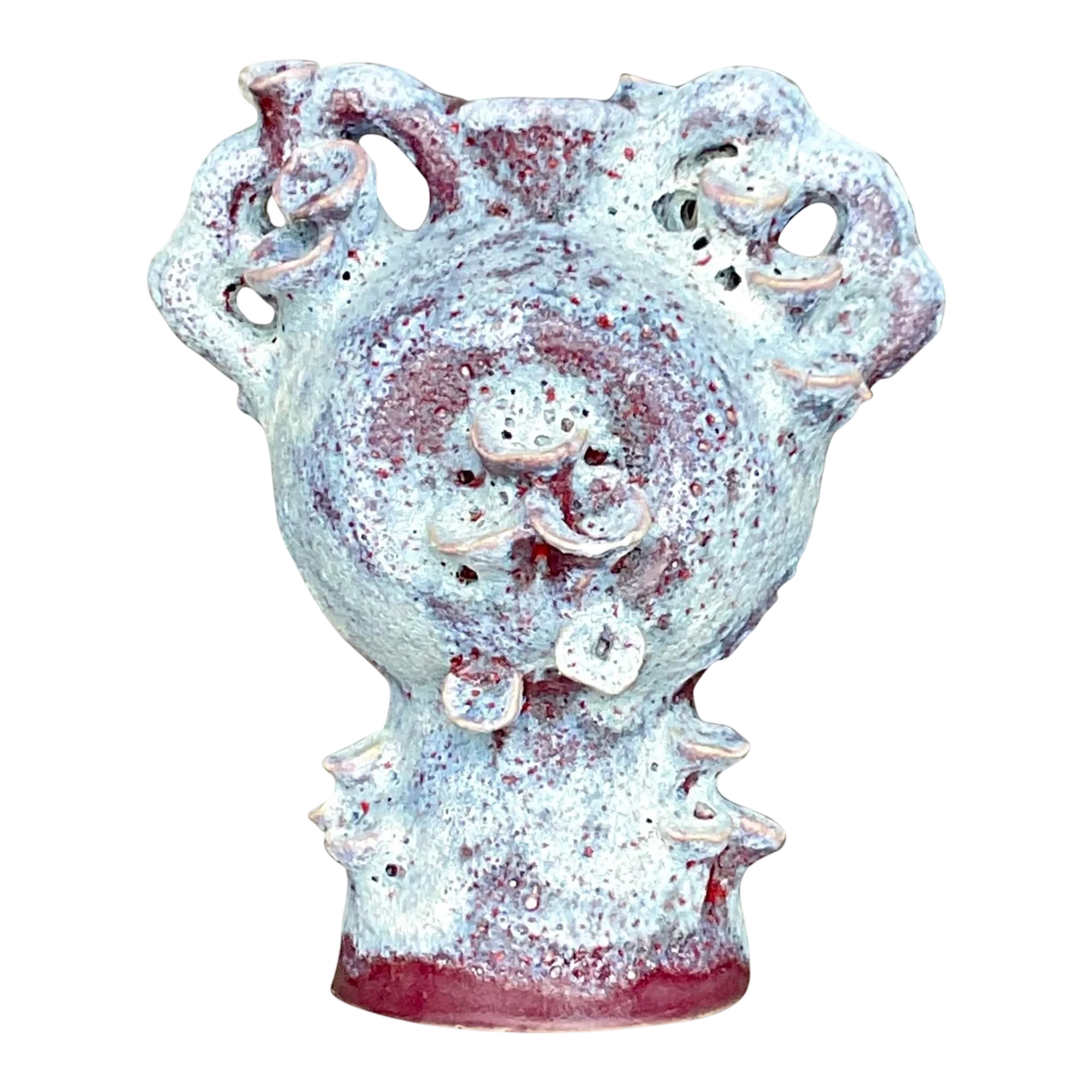 Vintage Boho Lava Glaze Studio Pottery Sculpture