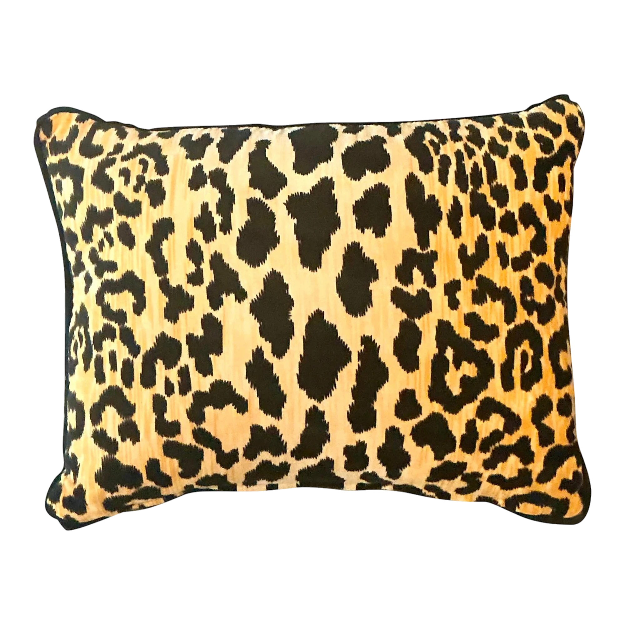 Vintage Boho Leopard Velvet Lumbar Pillow