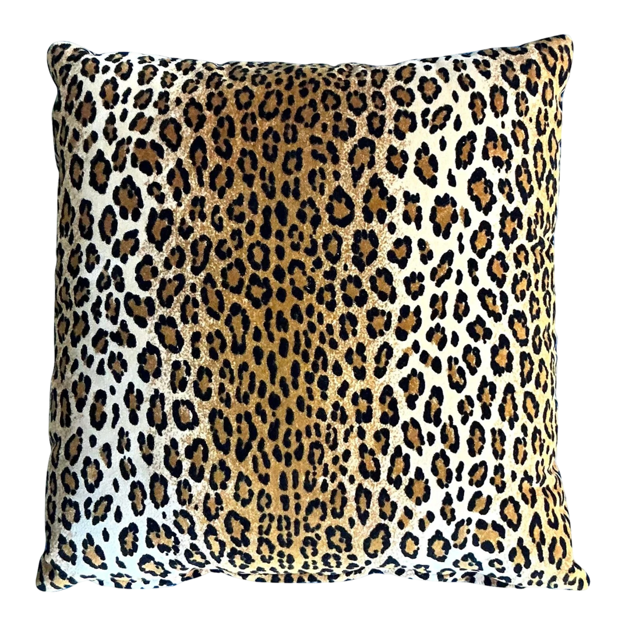 Vintage Boho Leopard Velvet Pillow