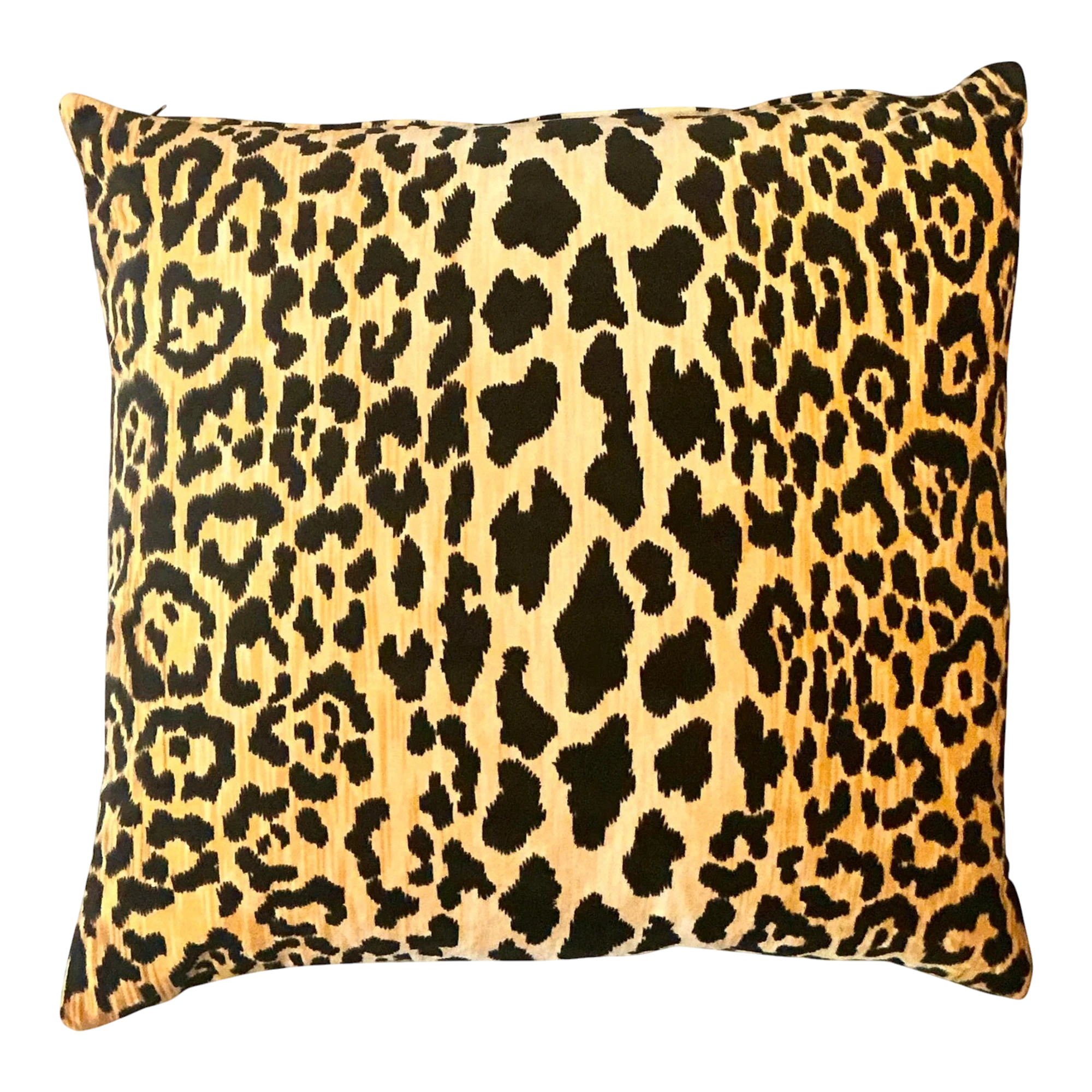 Vintage Boho Leopard Velvet Throw Pillow