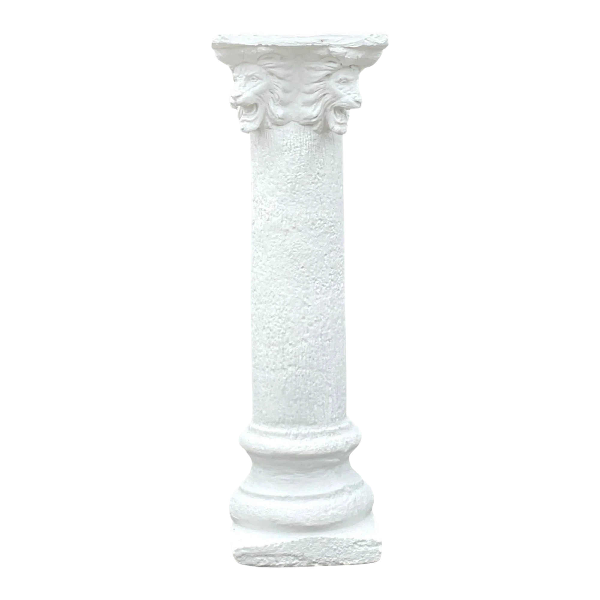 Vintage Boho Lions Head Cast Cement Column — additional photo 1