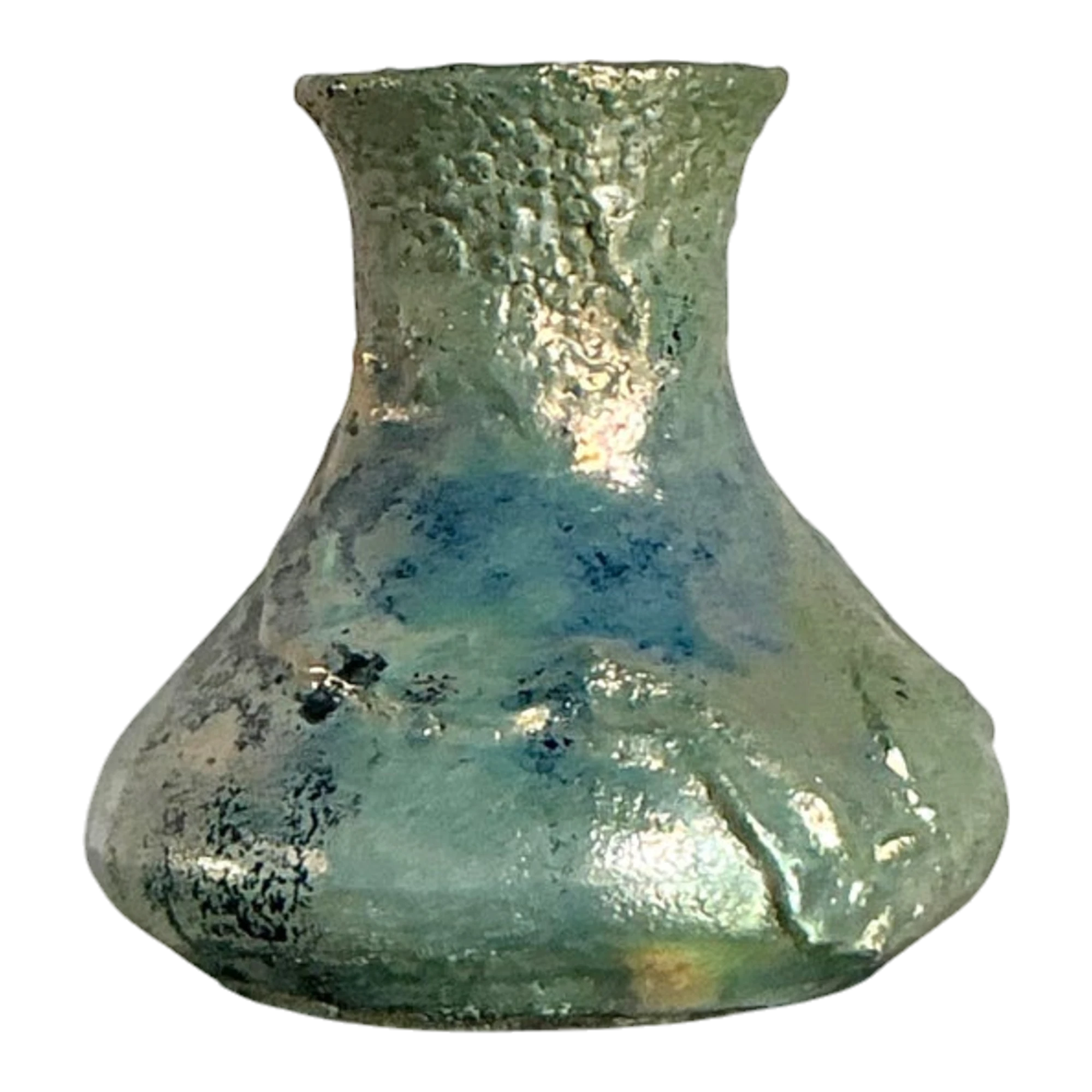 Vintage Boho Metallic Studio Pottery Vase