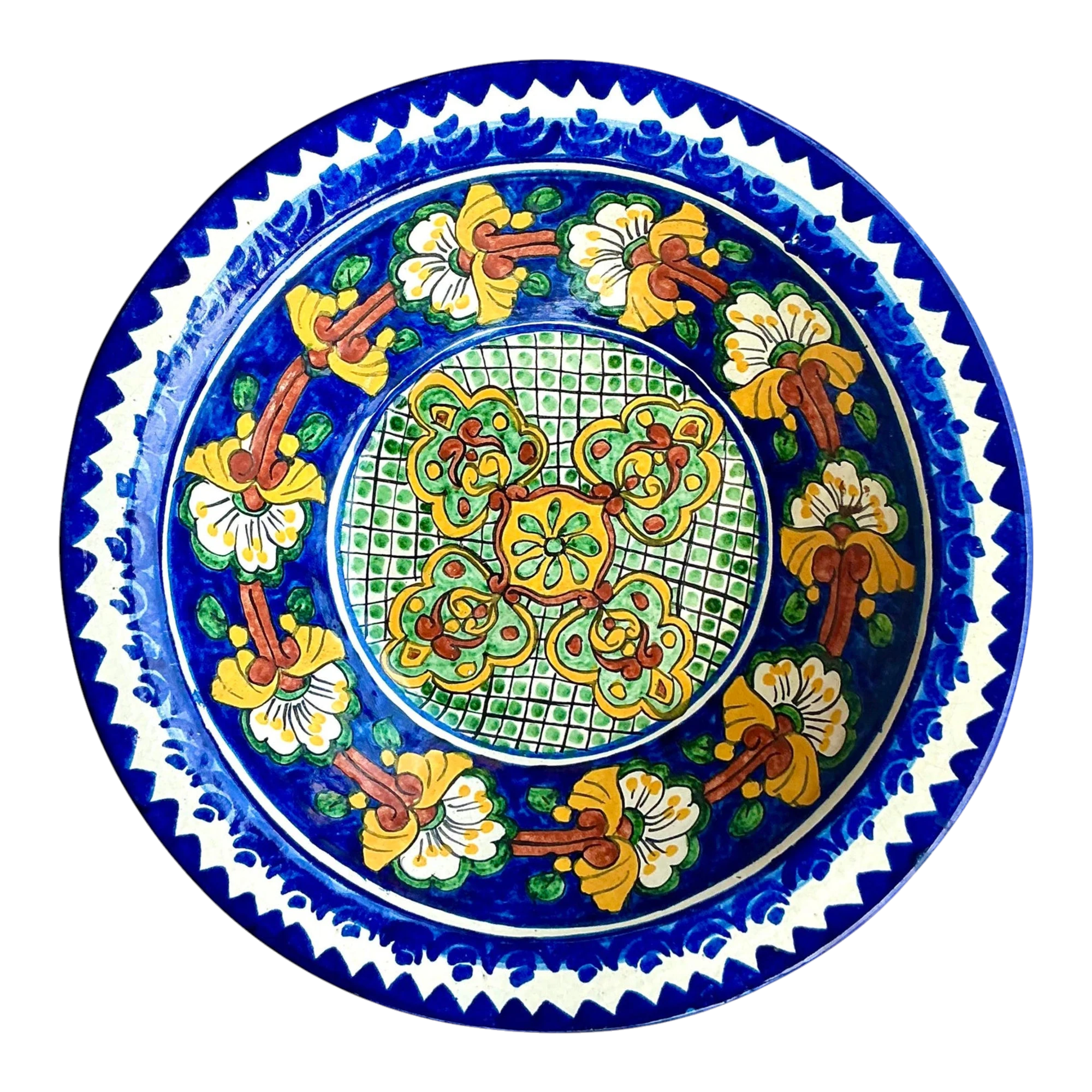 Vintage Boho Mexican Hand Painted Bowl